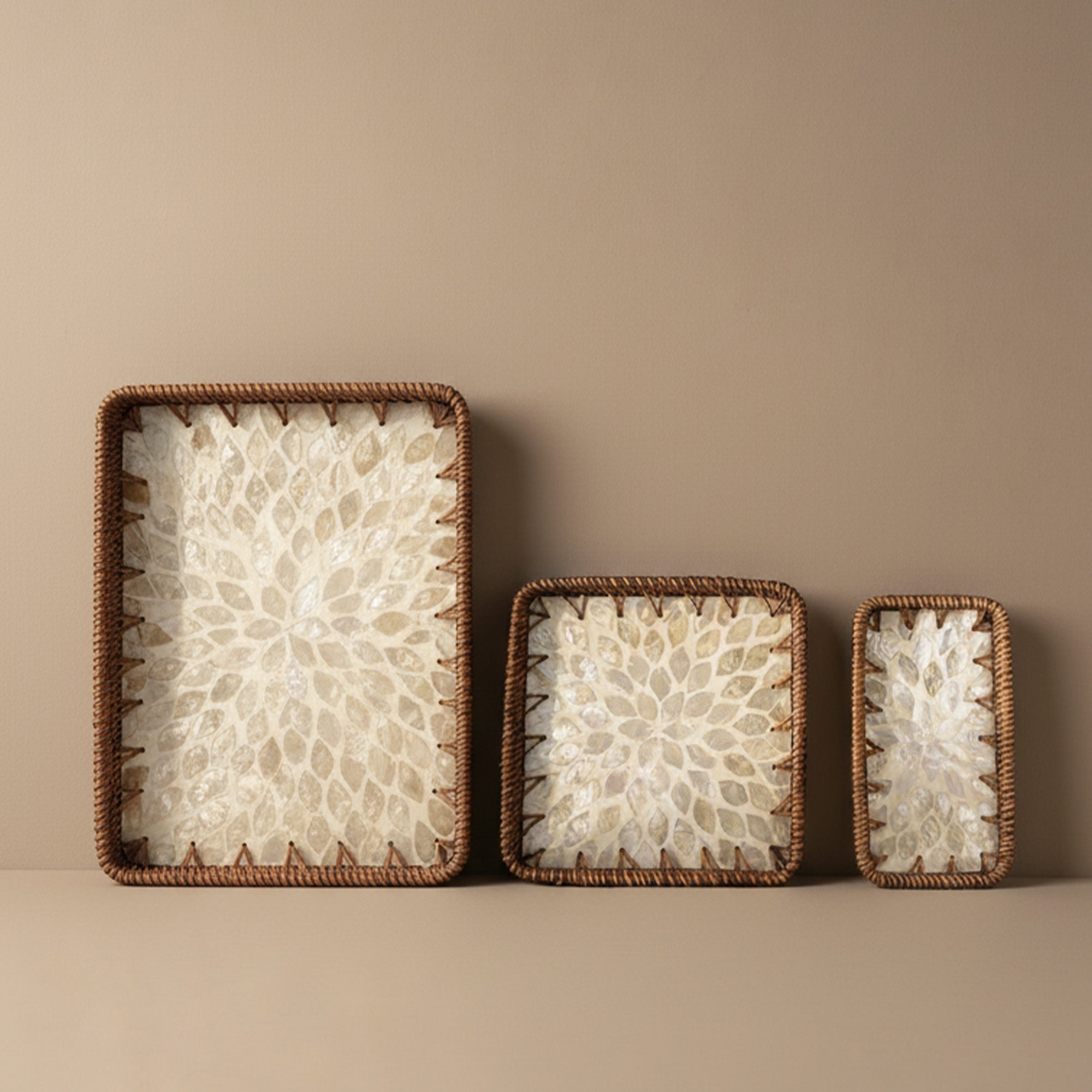 Rattan trays - Trio