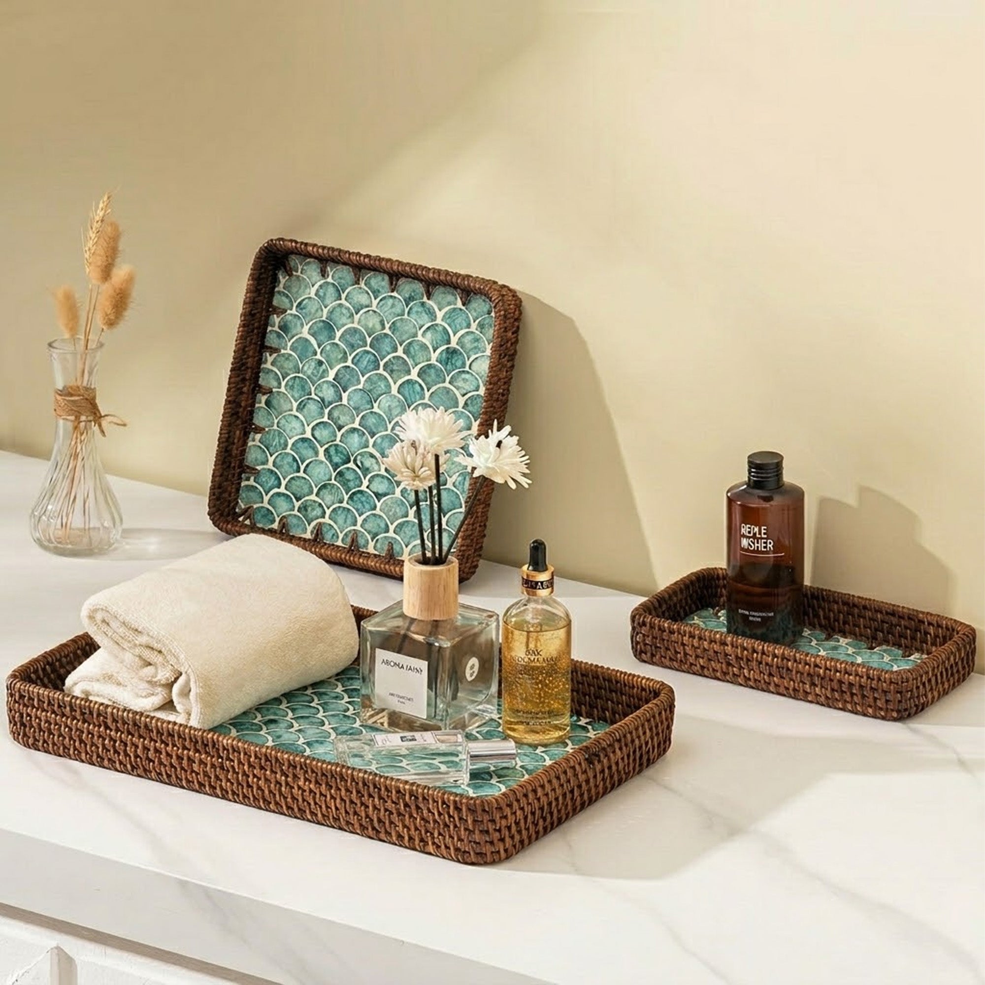 Rattan trays - Tide - oddpod