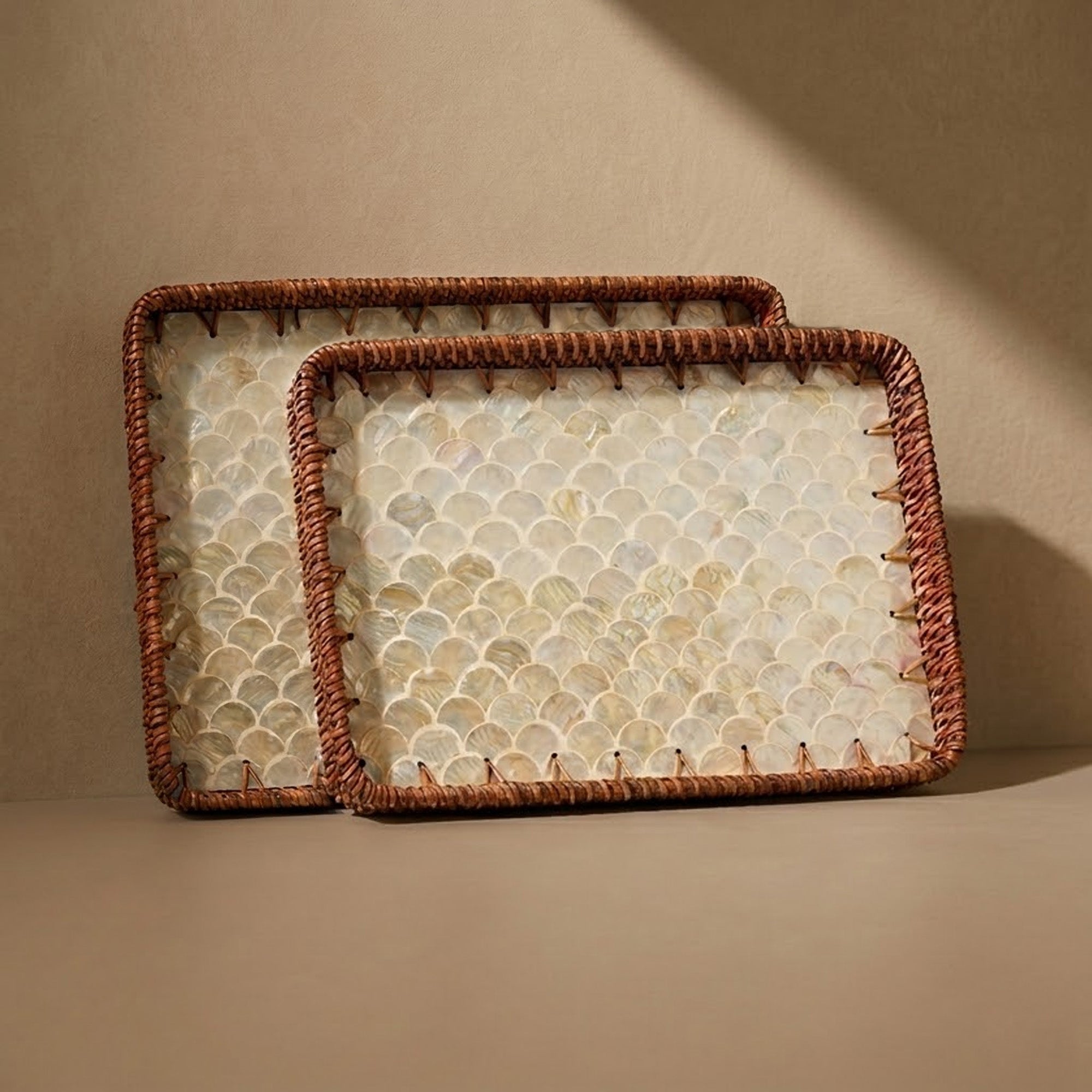 Rattan trays - Duo