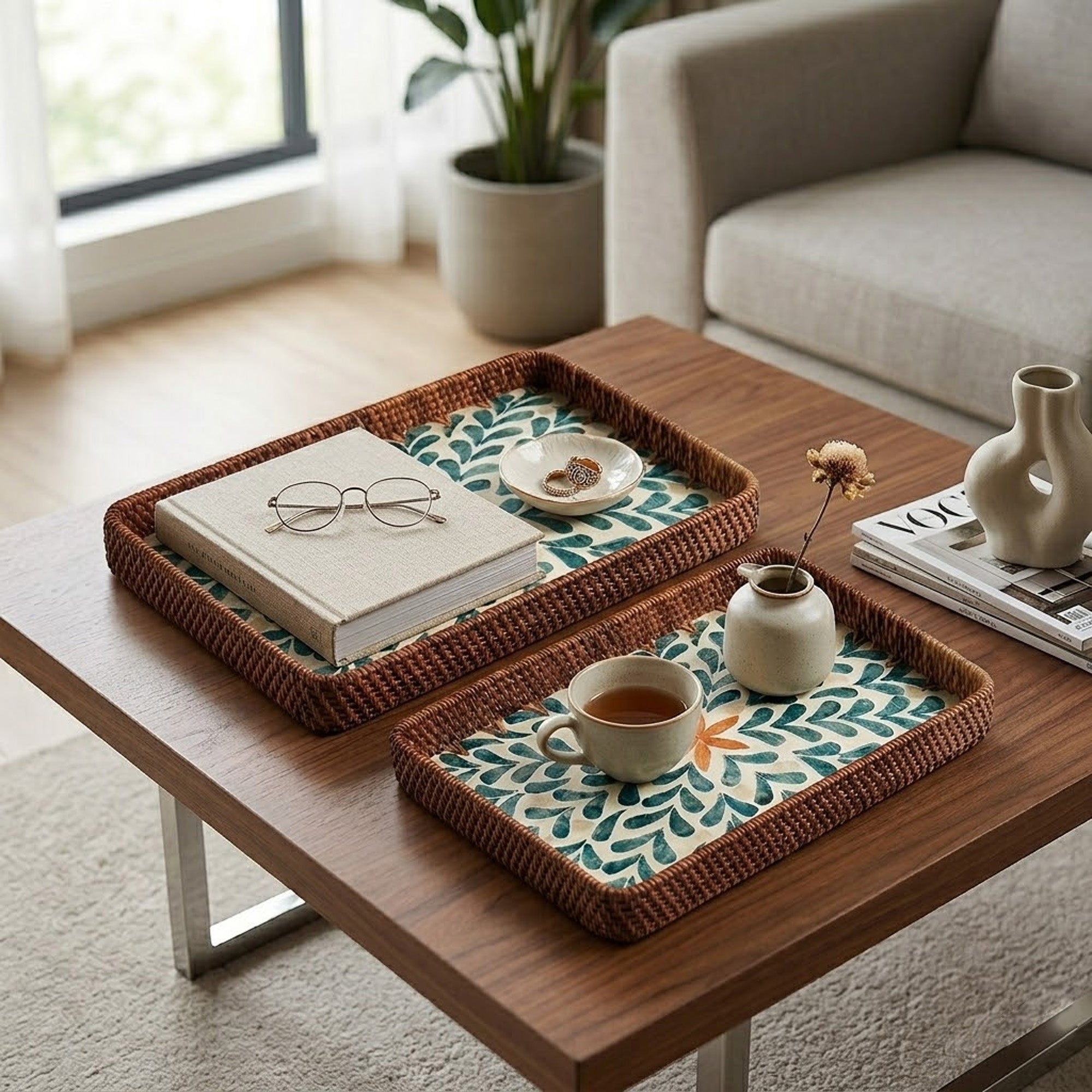 Rattan trays - Flora