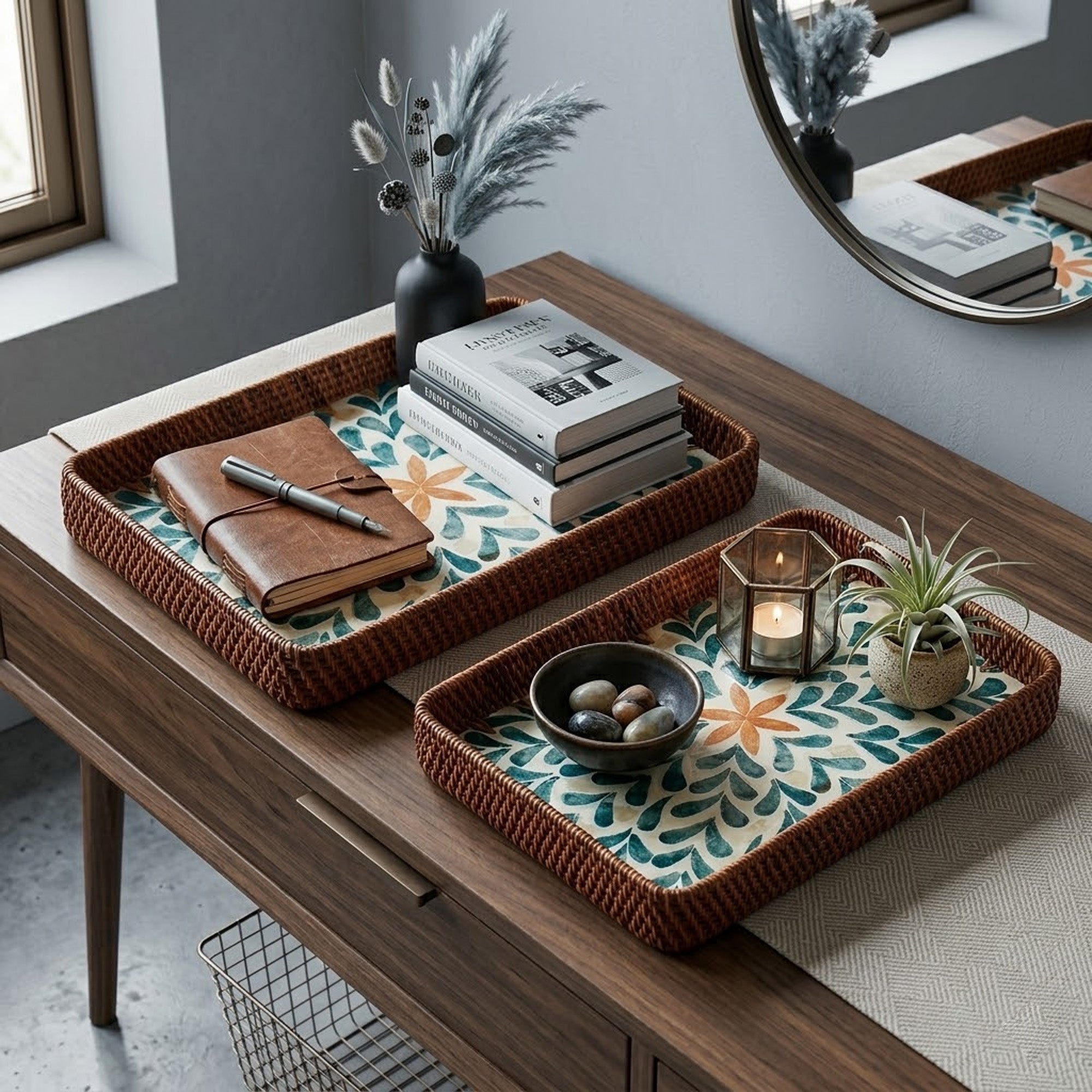 Rattan trays - Flora