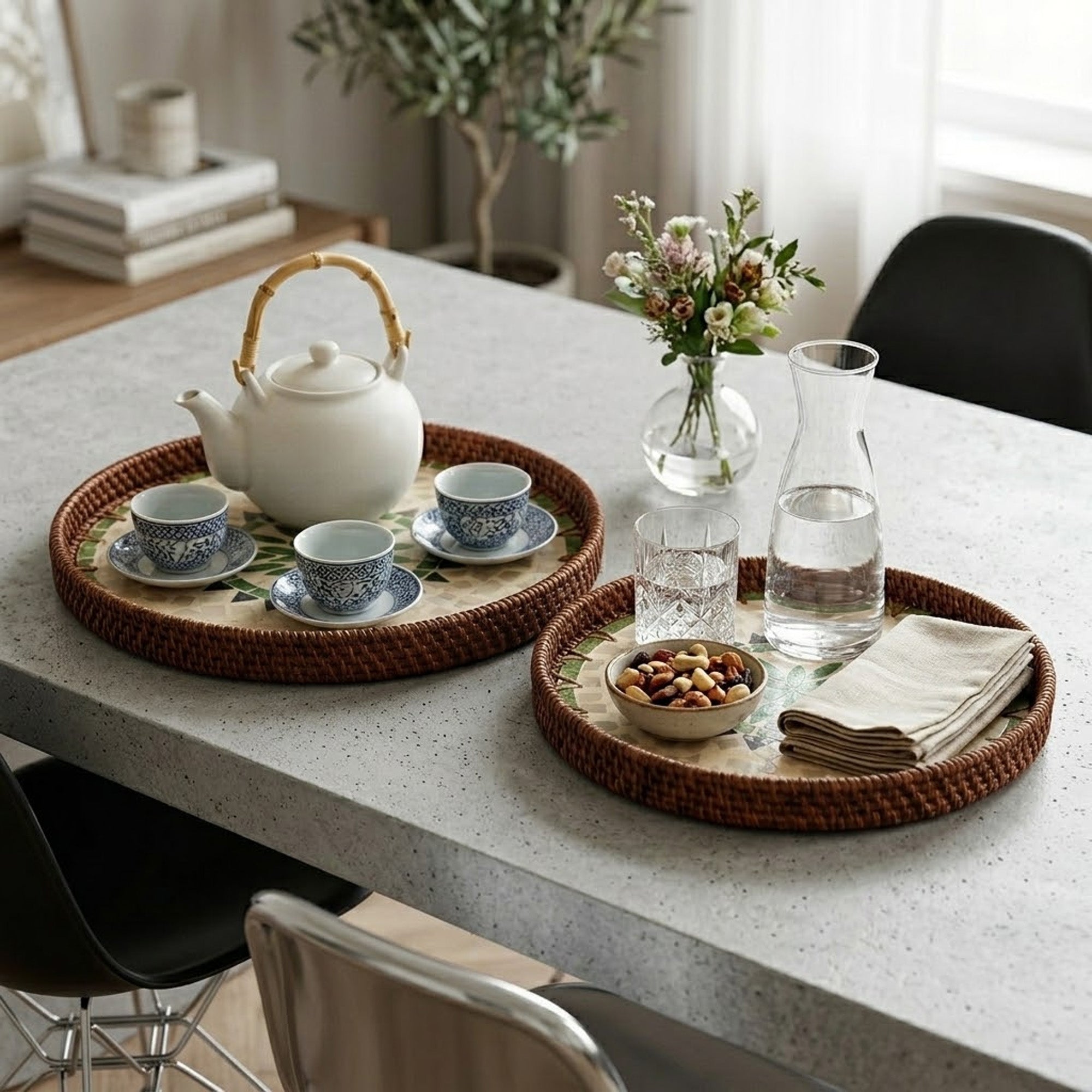 Rattan trays - Mosaic - oddpod