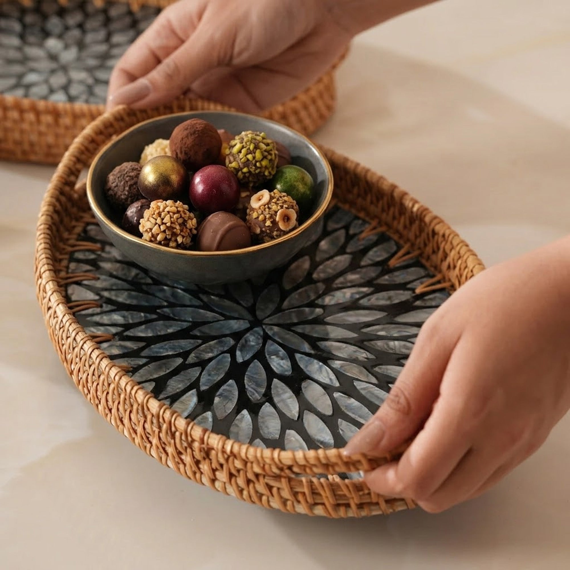 Rattan trays - Oval