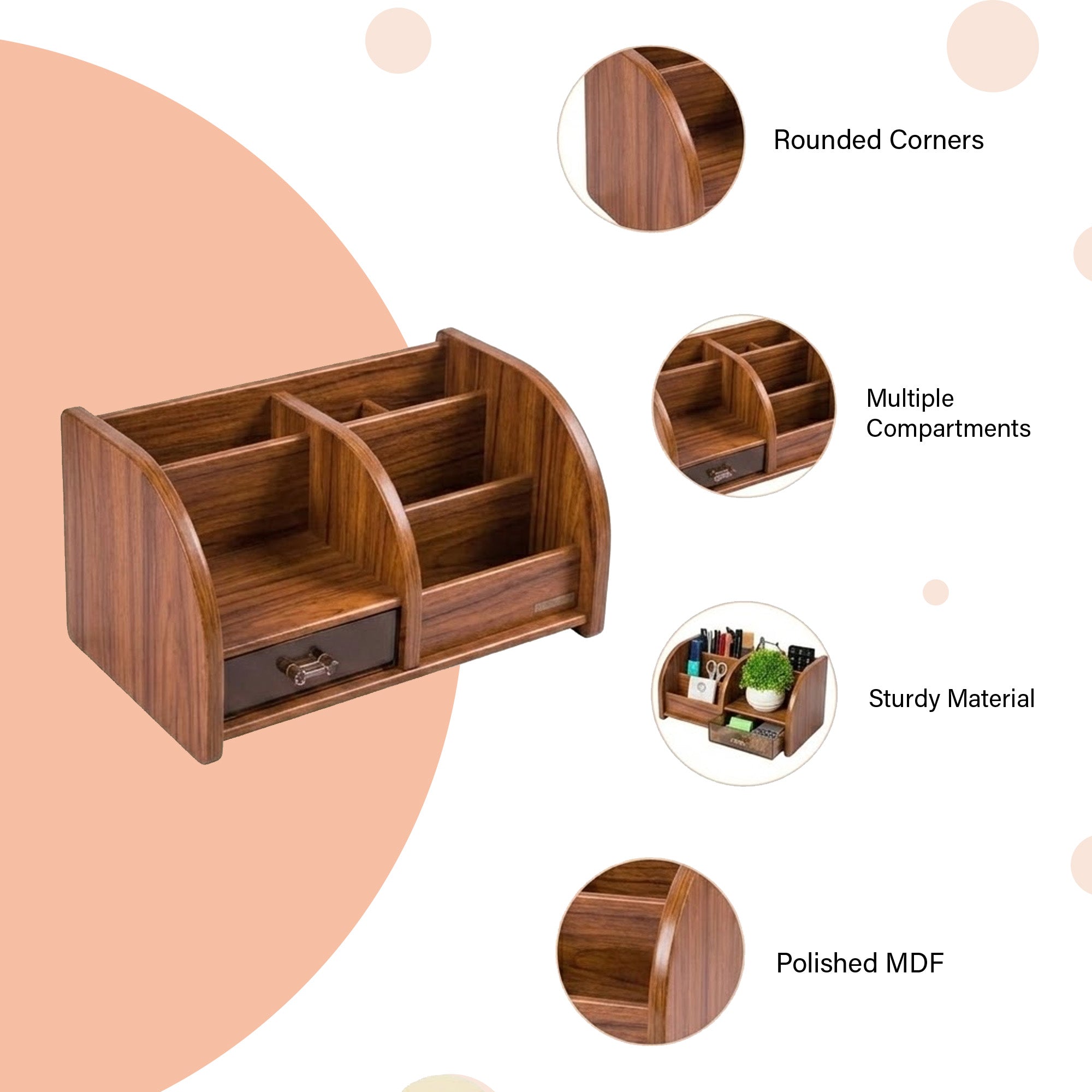Premium Wooden Pen Stand