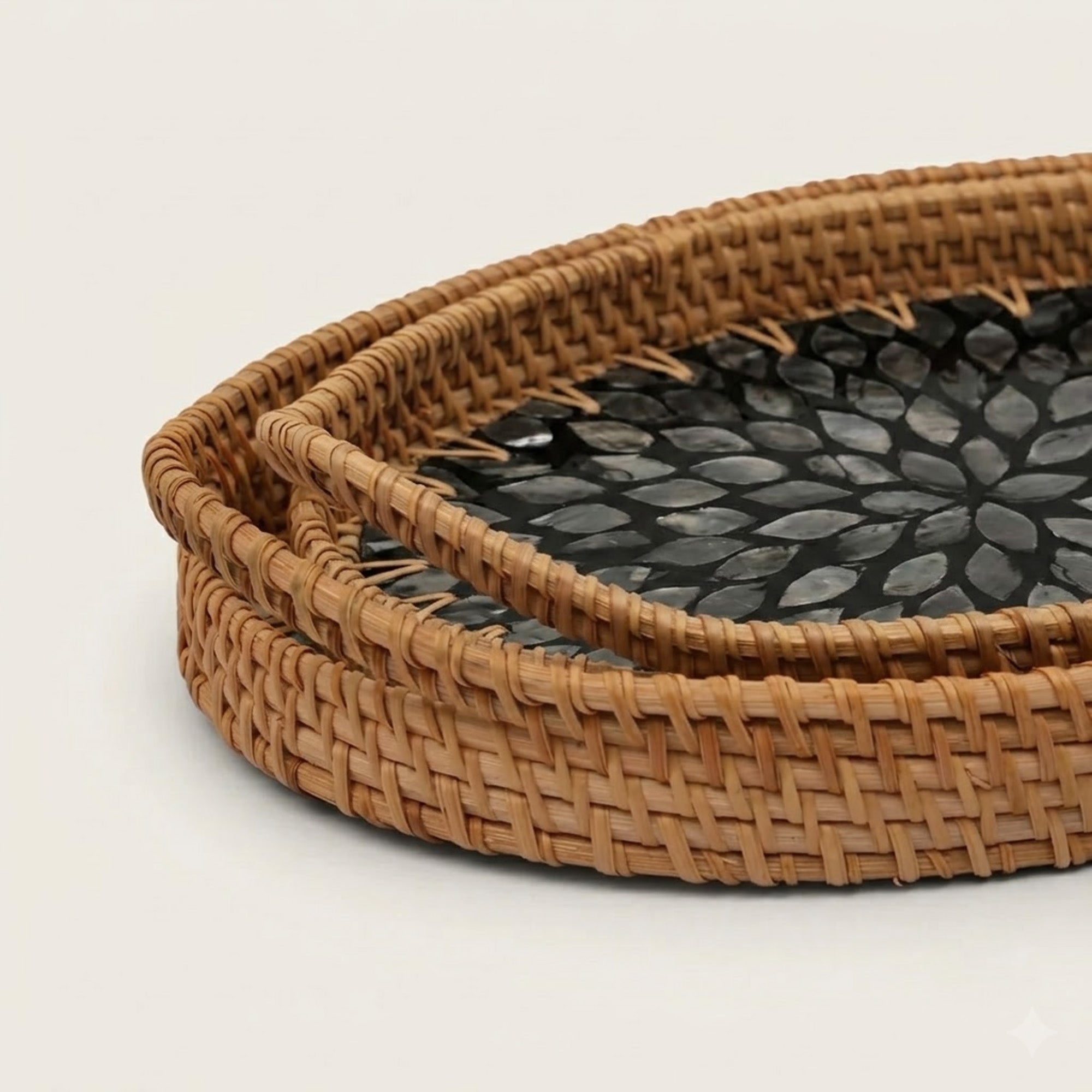 Rattan trays - Noir