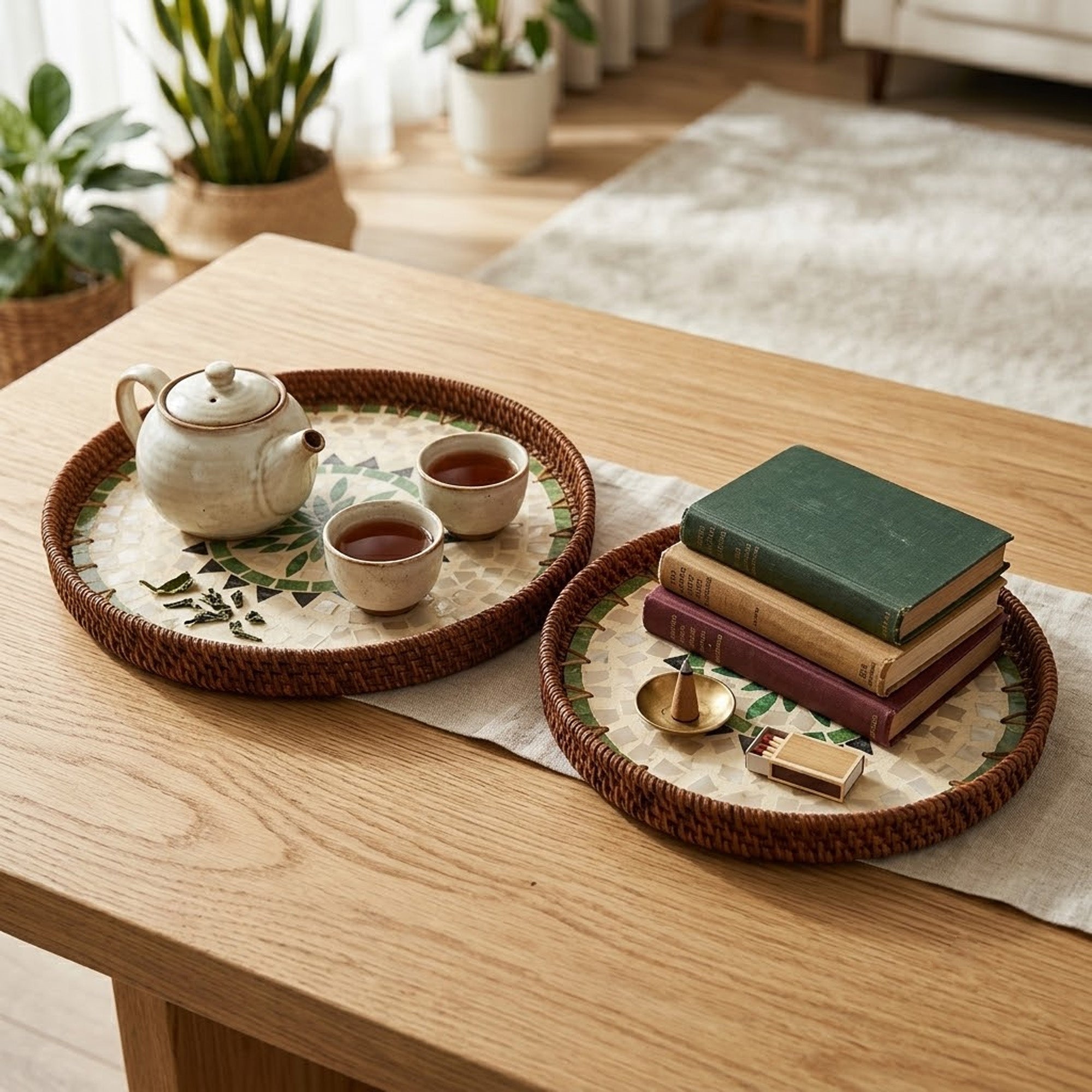 Rattan trays - Round