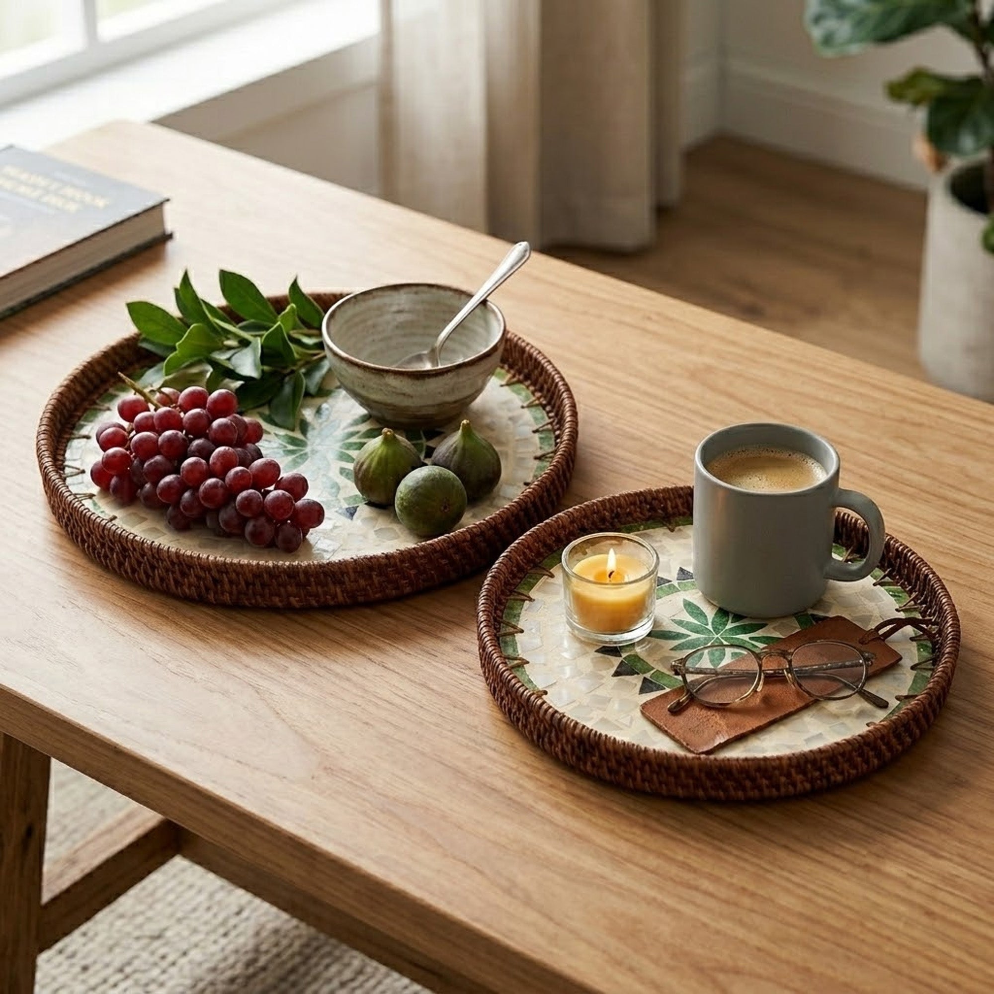 Rattan trays - Mosaic - oddpod