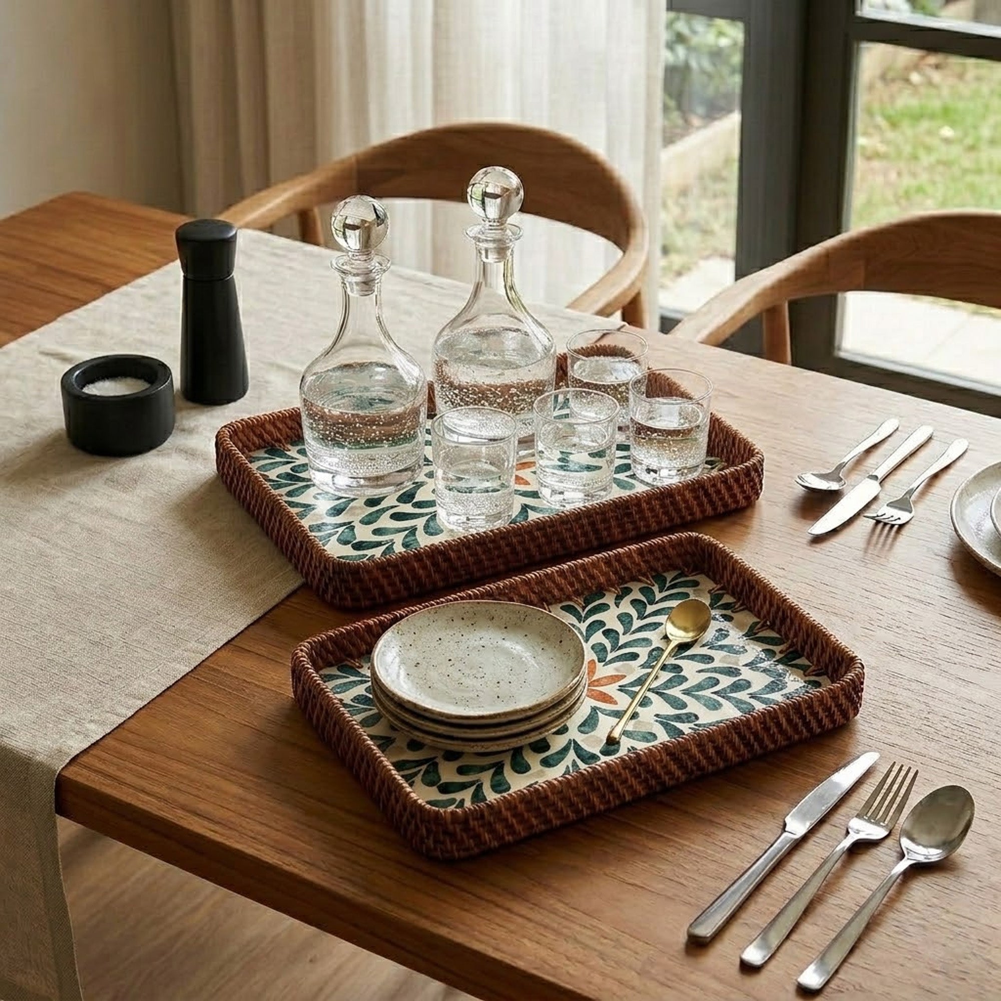 Rattan trays - Flora