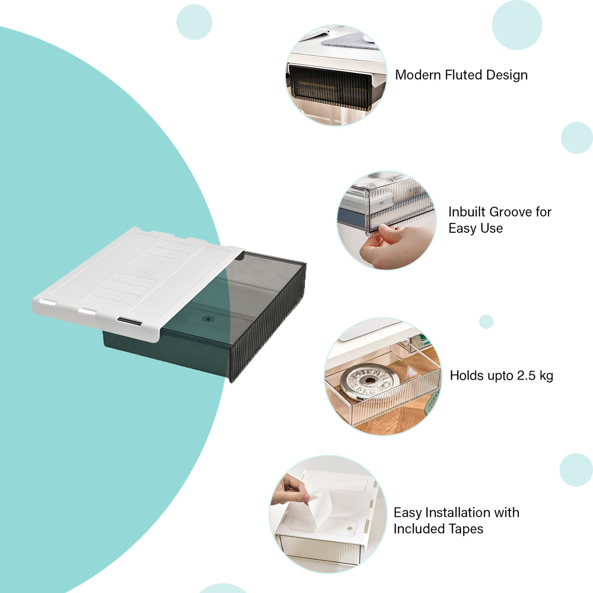 Fluted Hidden Drawer - Medium - oddpod