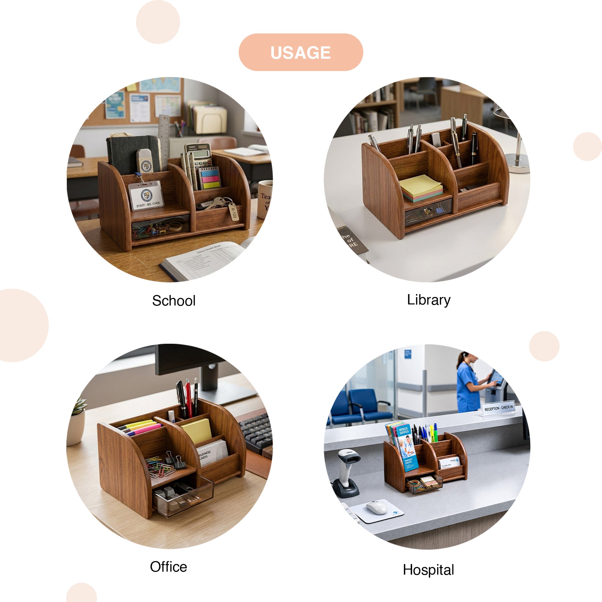 Premium Wooden Pen Stand