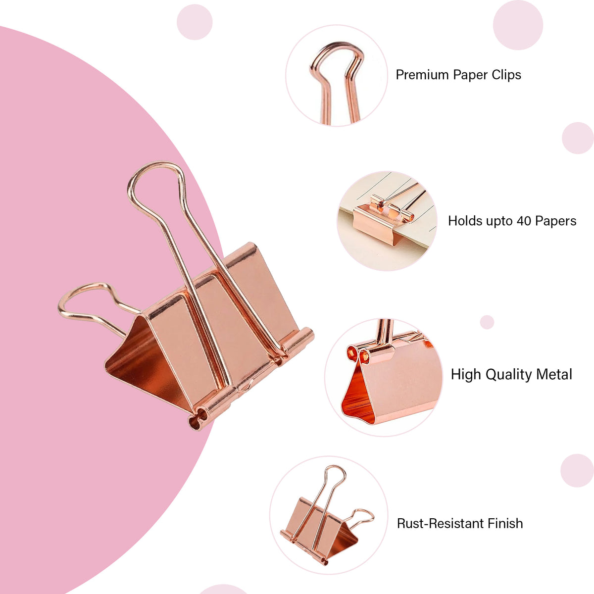 Rose Gold Binder Clips - oddpod
