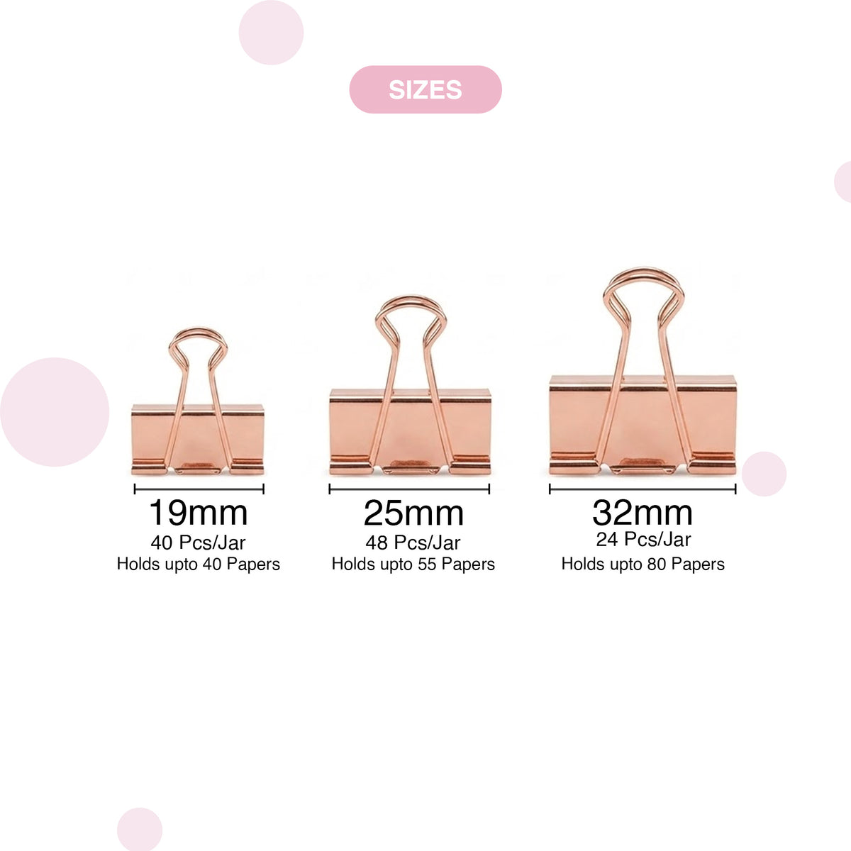 Rose Gold Binder Clips - oddpod