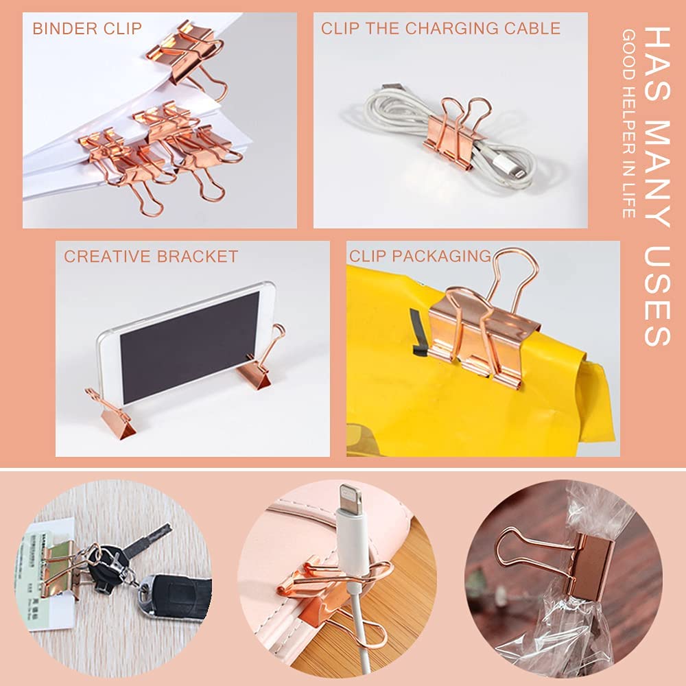 Rose Gold Binder Clips