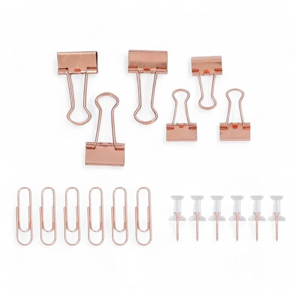 Stationery Binder Clips - Rose Gold