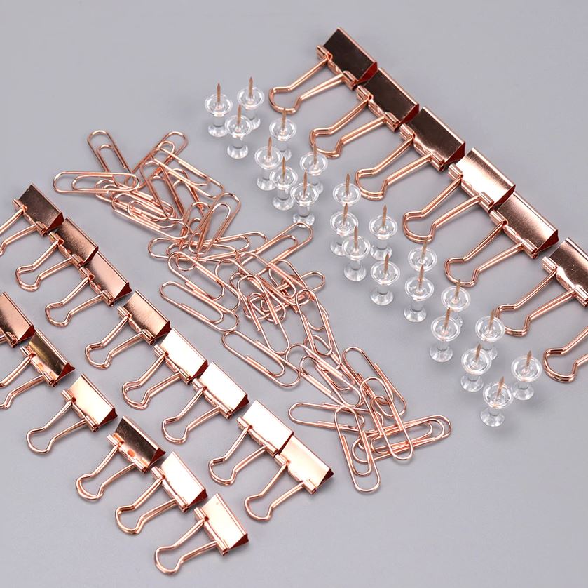 Stationery Binder Clips - Rose Gold