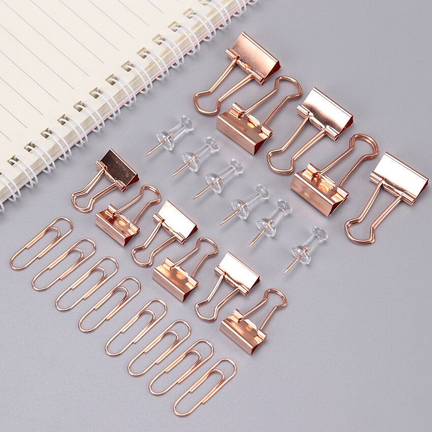 Stationery Binder Clips - Rose Gold