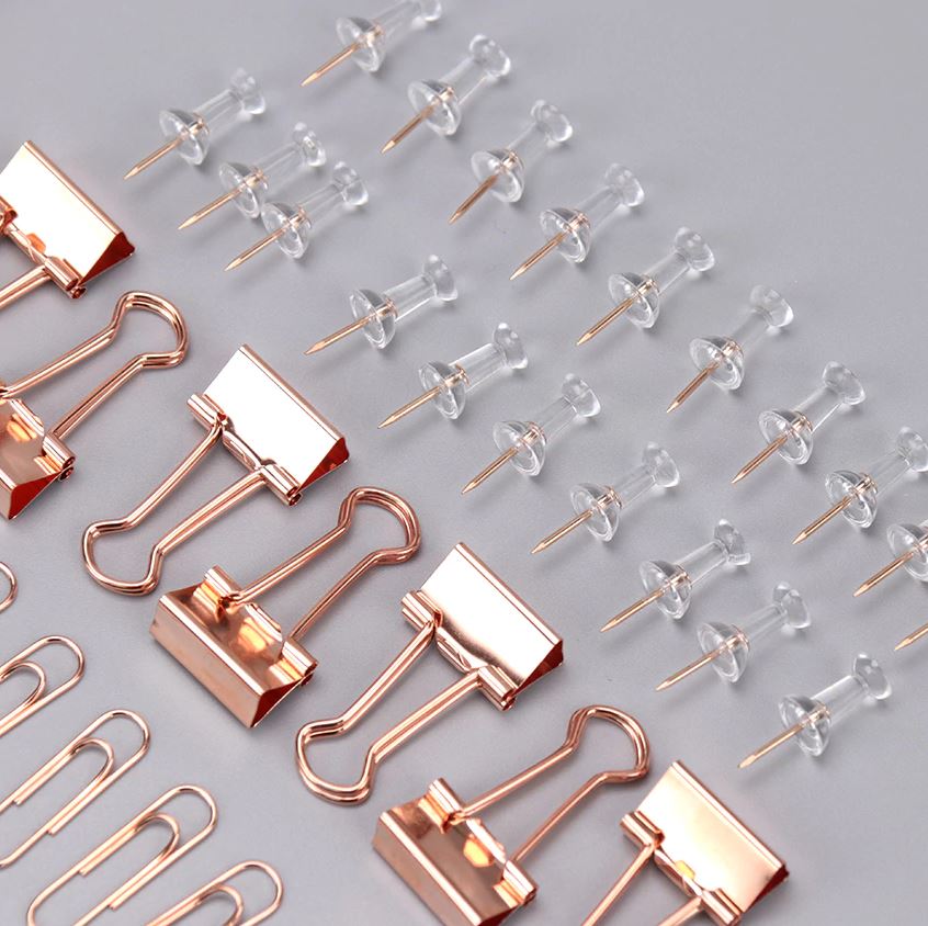 Stationery Binder Clips - Rose Gold