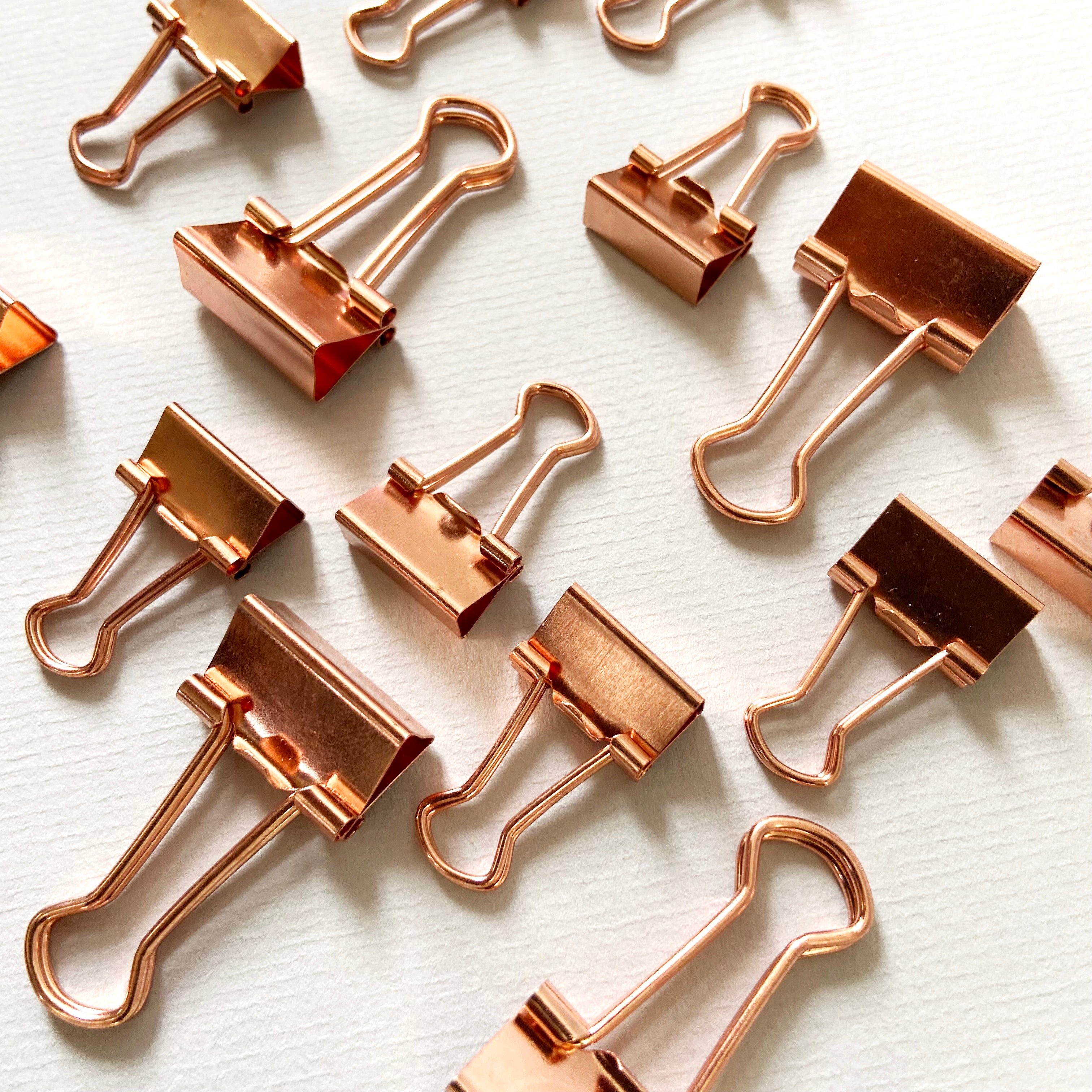 Stationery Binder Clips - Rose Gold