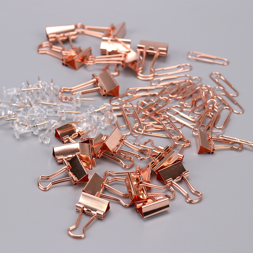 Stationery Binder Clips - Rose Gold