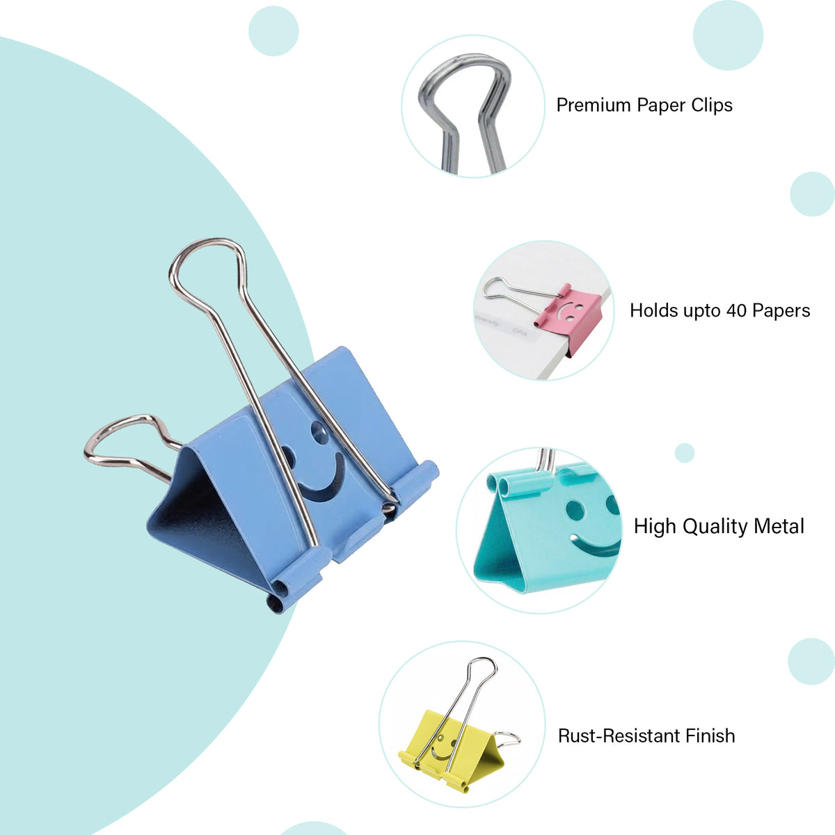 Smiley Binder Clips - oddpod