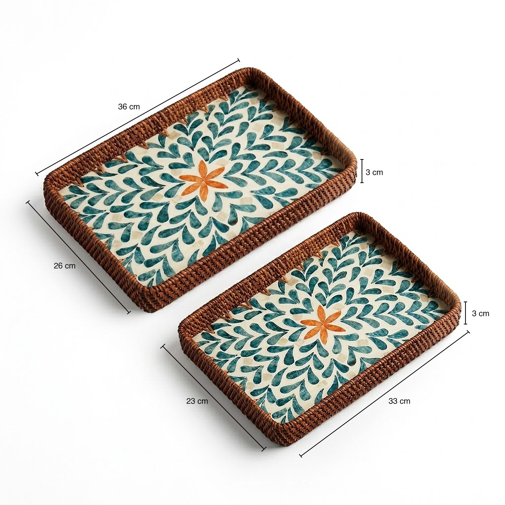 Rattan trays - Duo