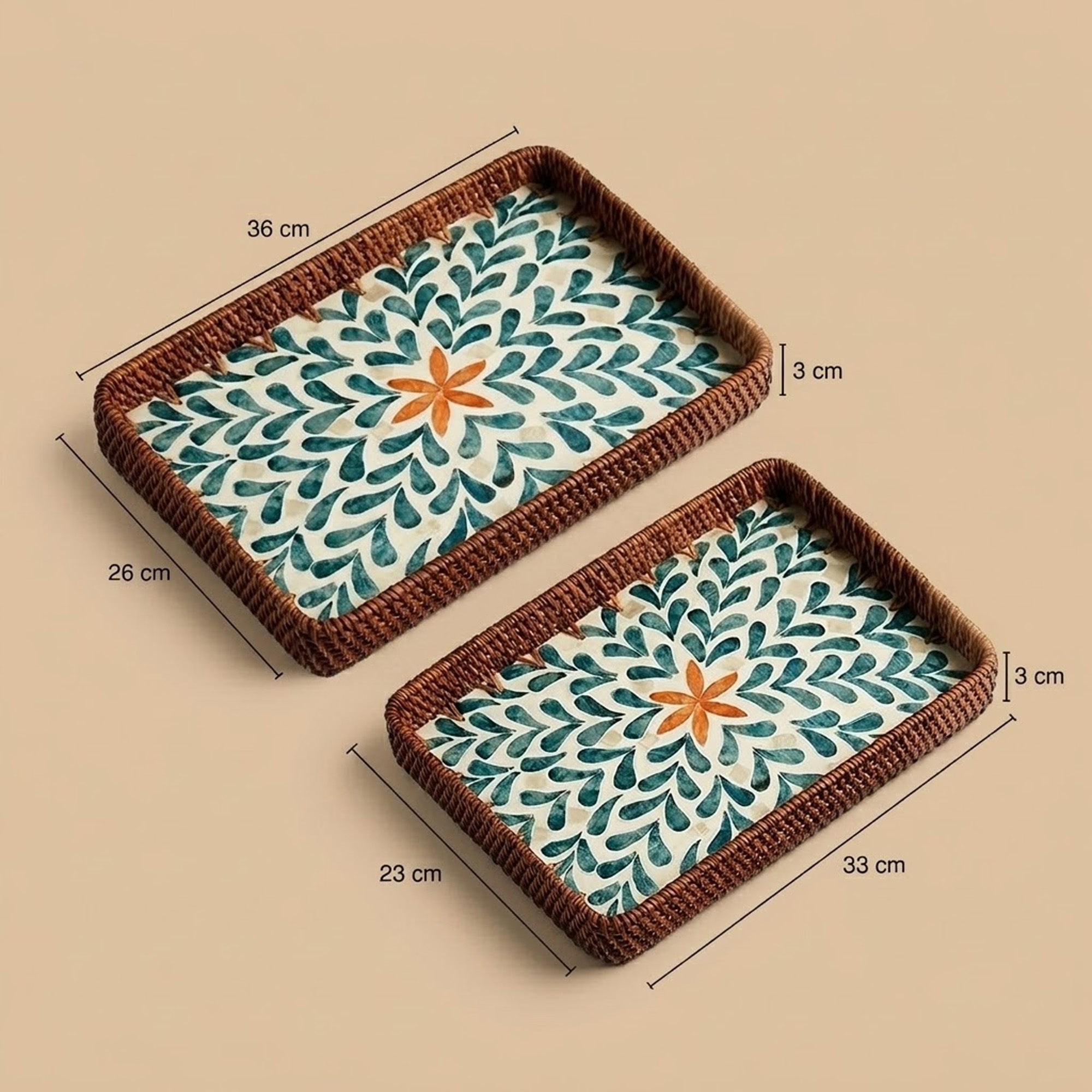 Rattan trays - Flora