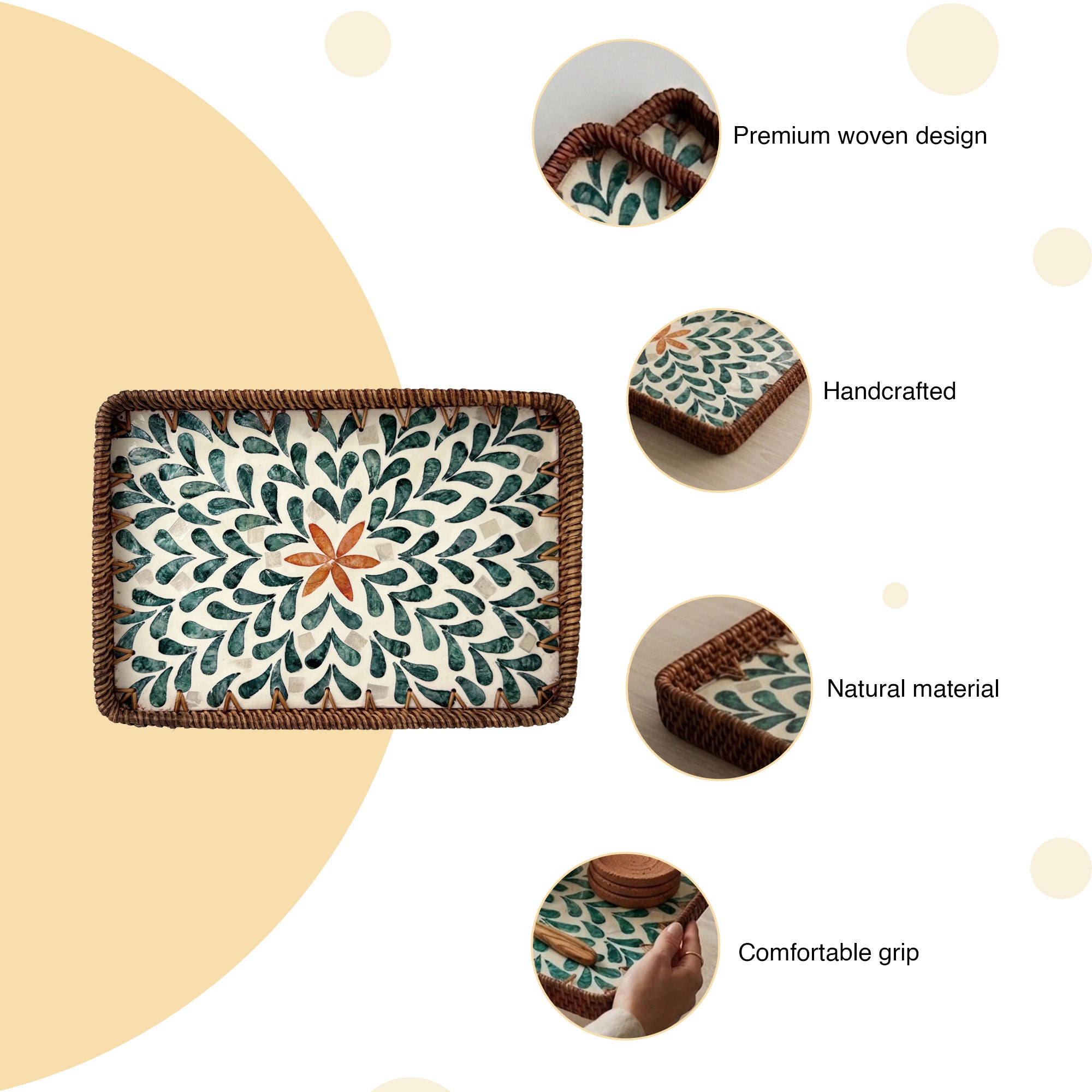 Rattan trays - Duo
