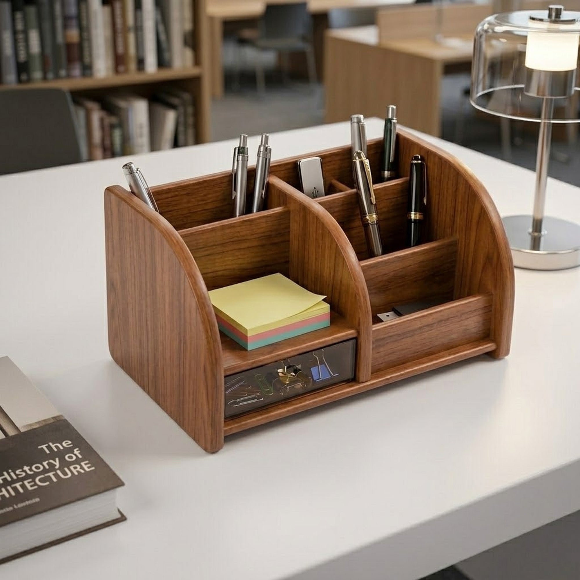 Premium Wooden Pen Stand