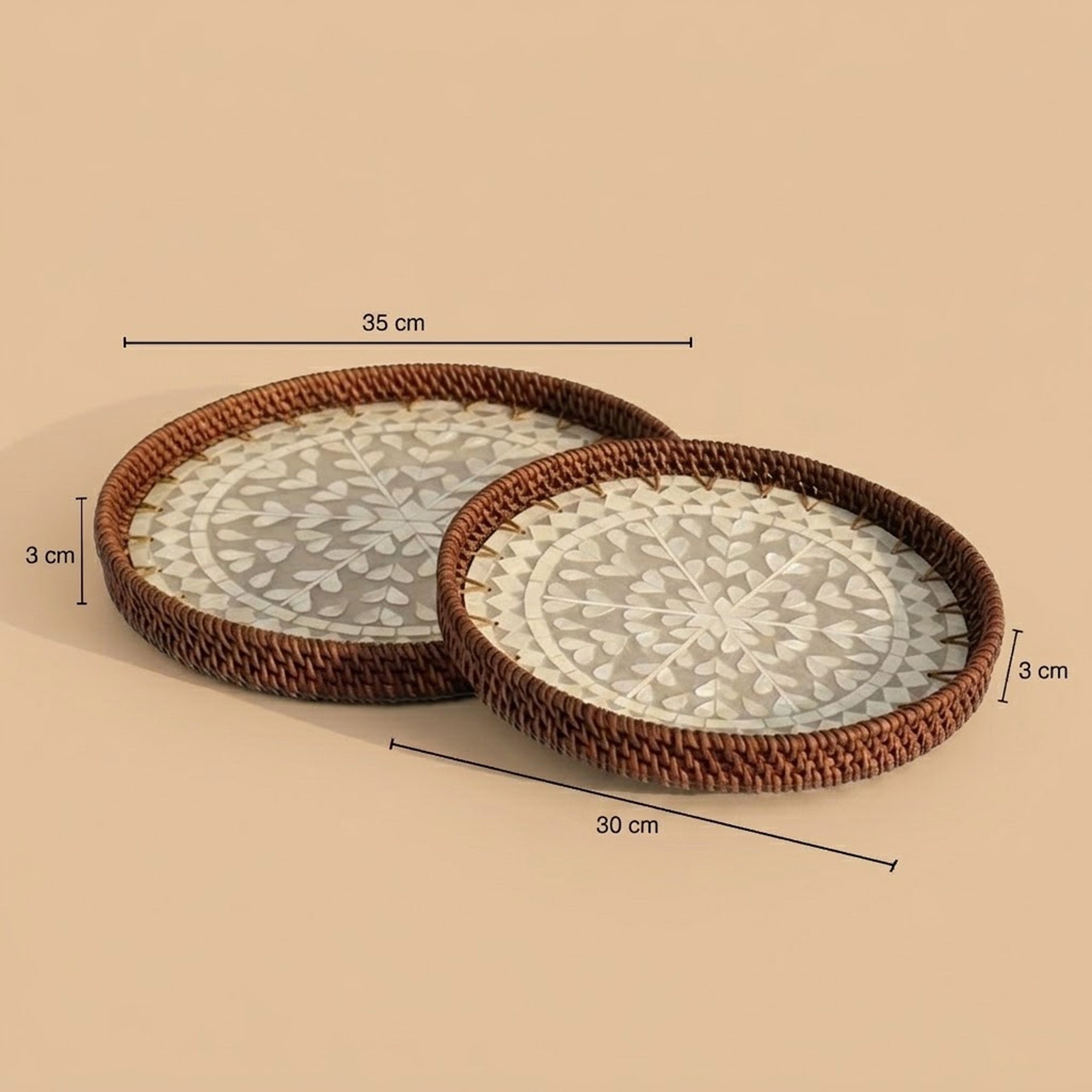 Rattan trays - Luna