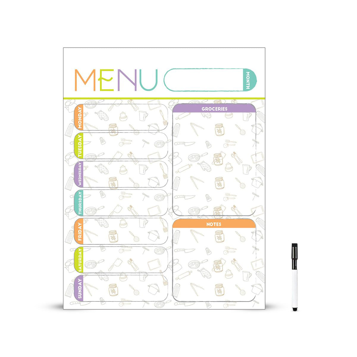 Magnetic Meal Planner - A4 / A3