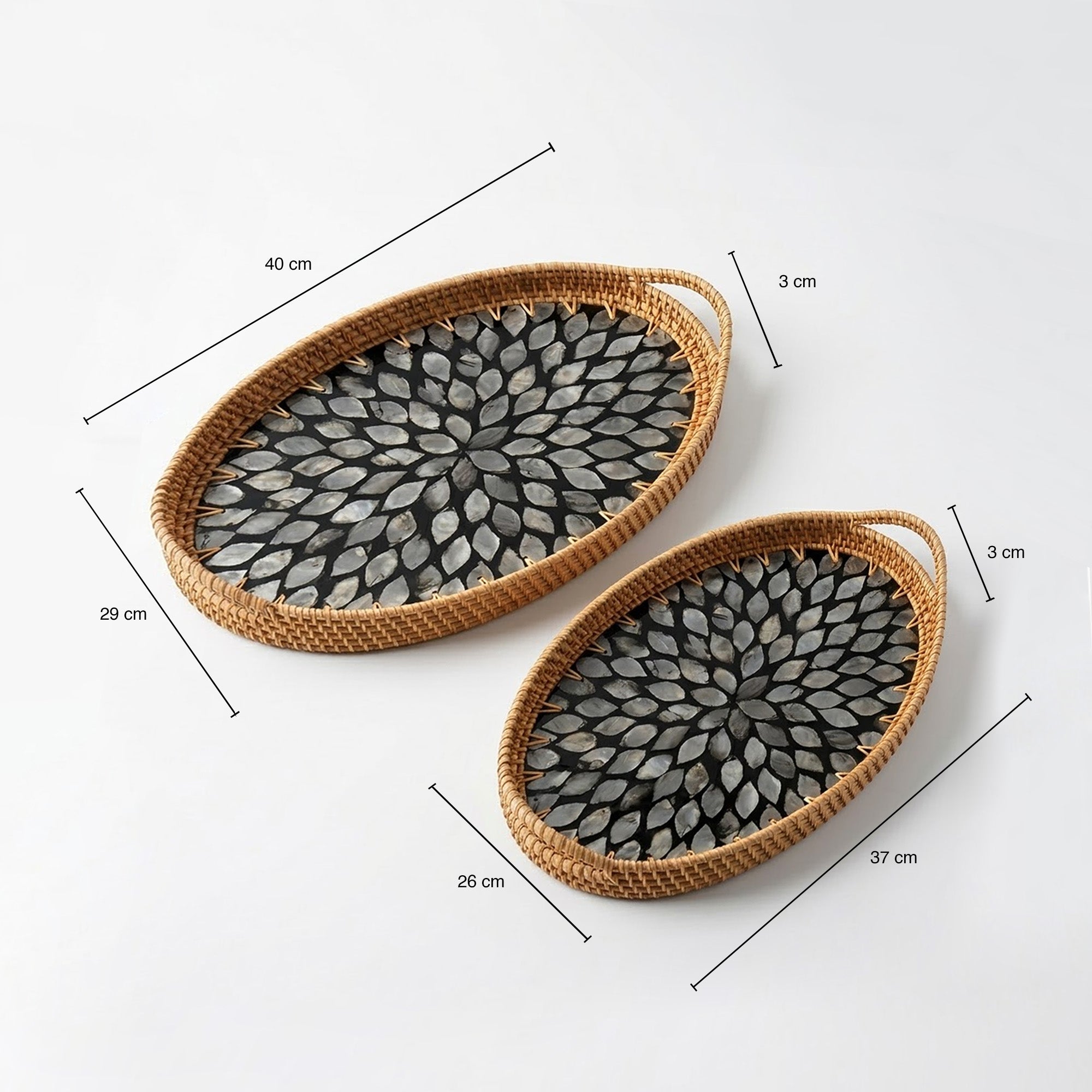 Rattan trays - Oval