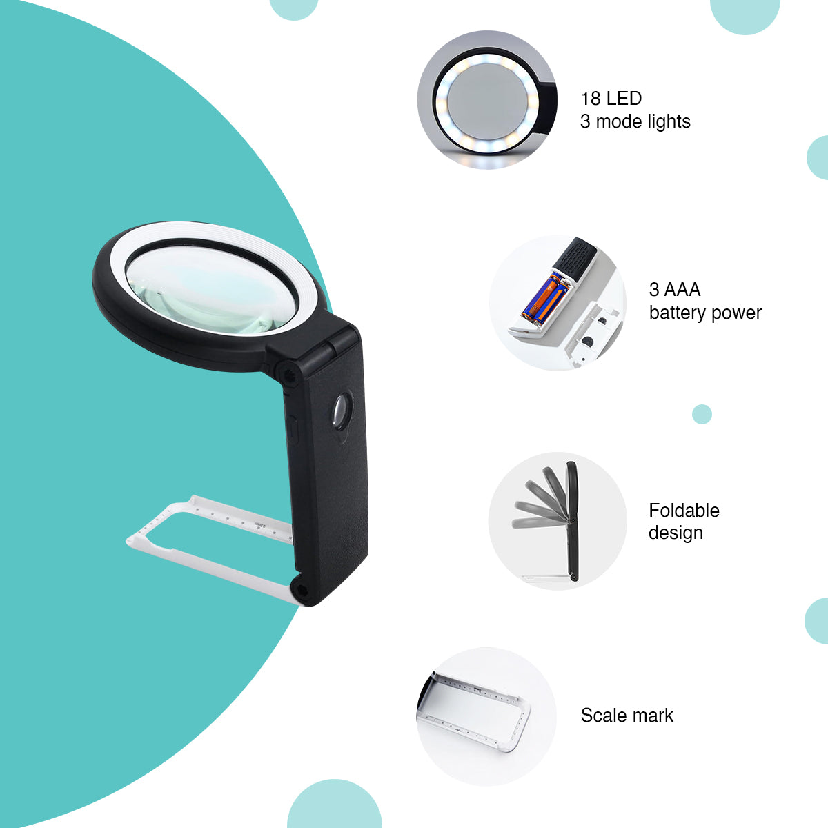 18 LED 10x/30x Foldable Magnifier