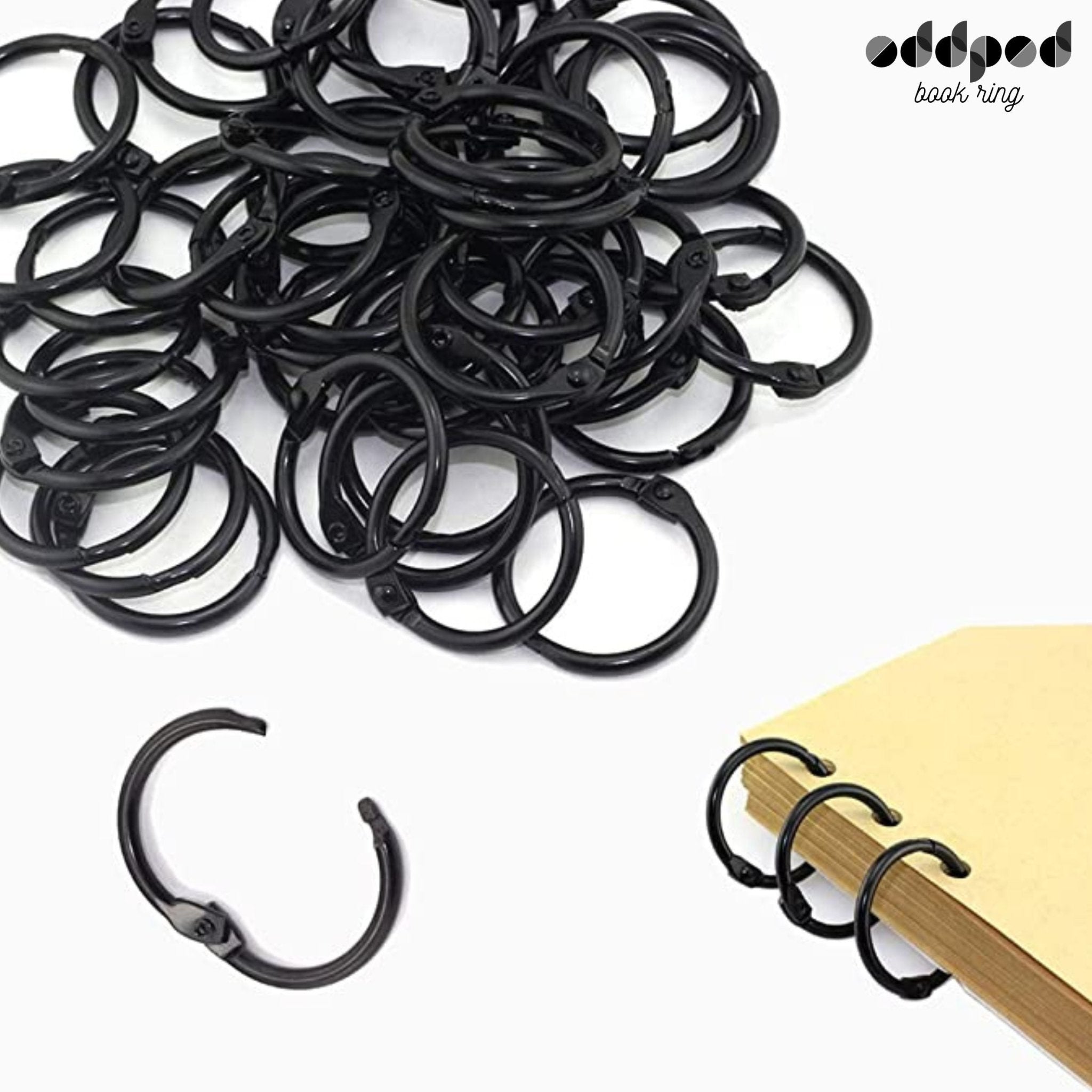 25mm Book Rings - Black - oddpod