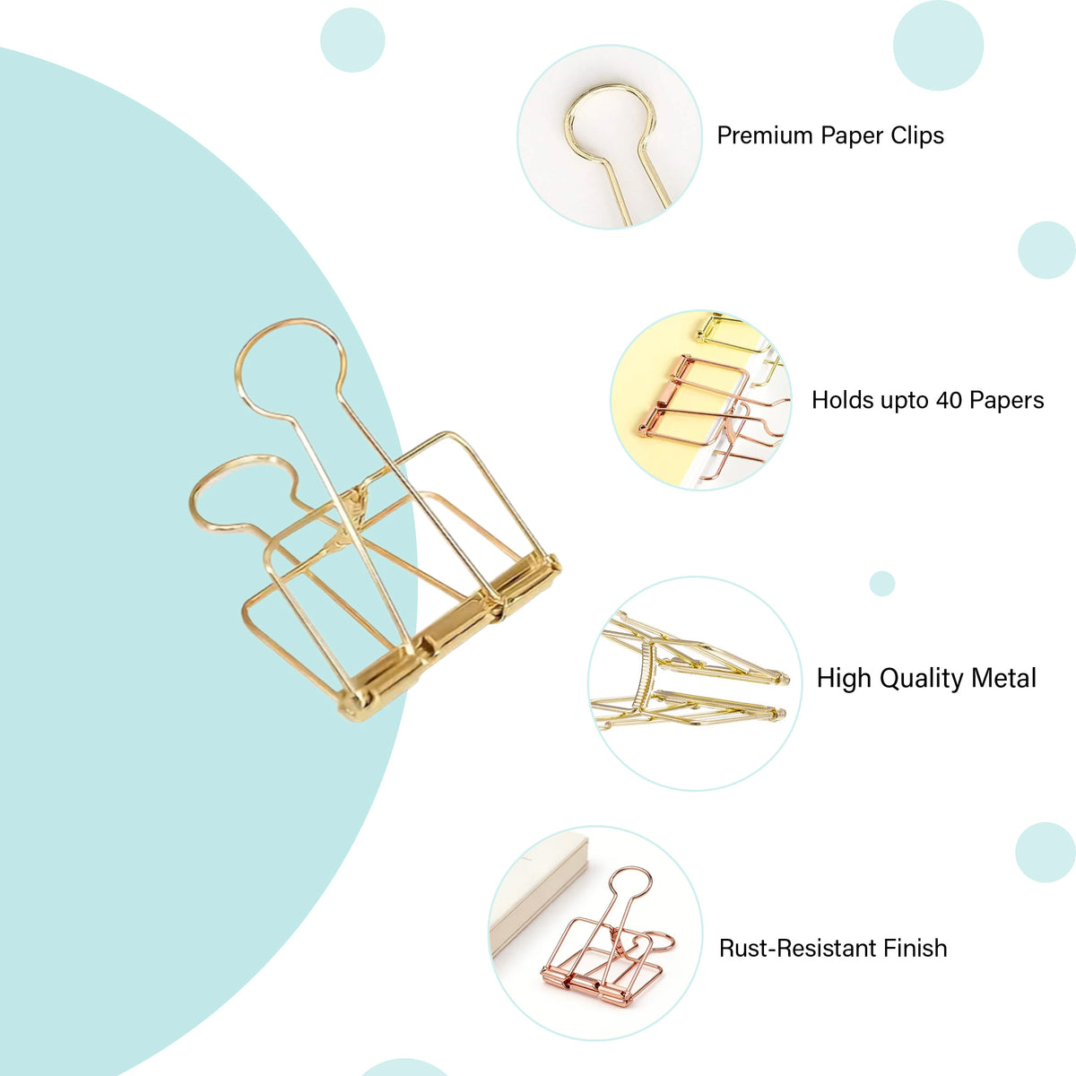 Wiro Binder Clips - Gold - oddpod