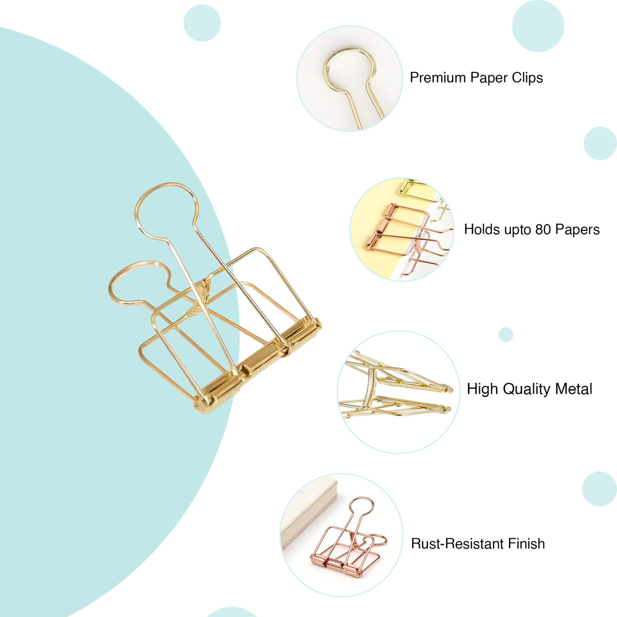 Wiro Binder Clips - Gold - oddpod