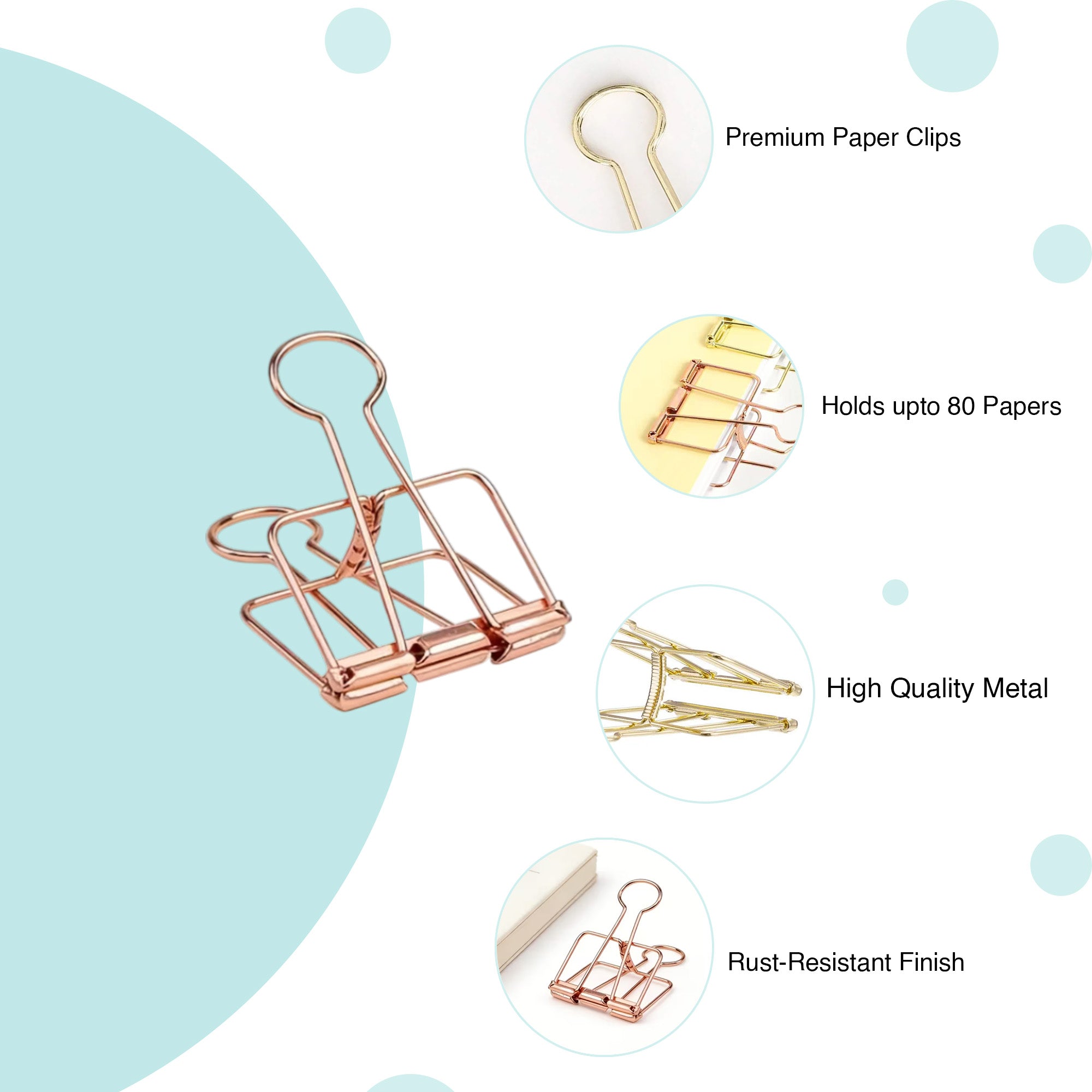 Wiro Binder Clips - Rose Gold