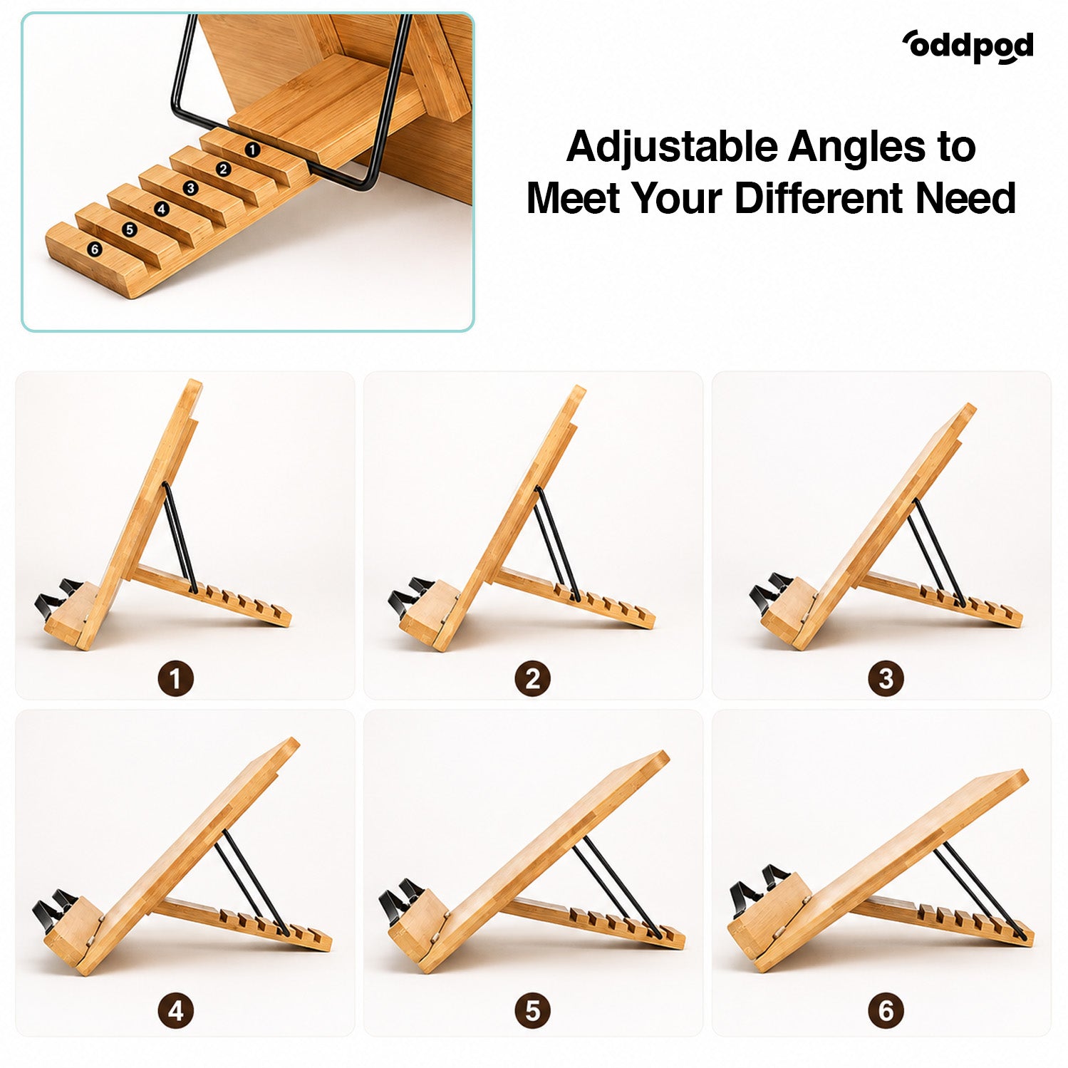 Bamboo Book Stand - oddpod