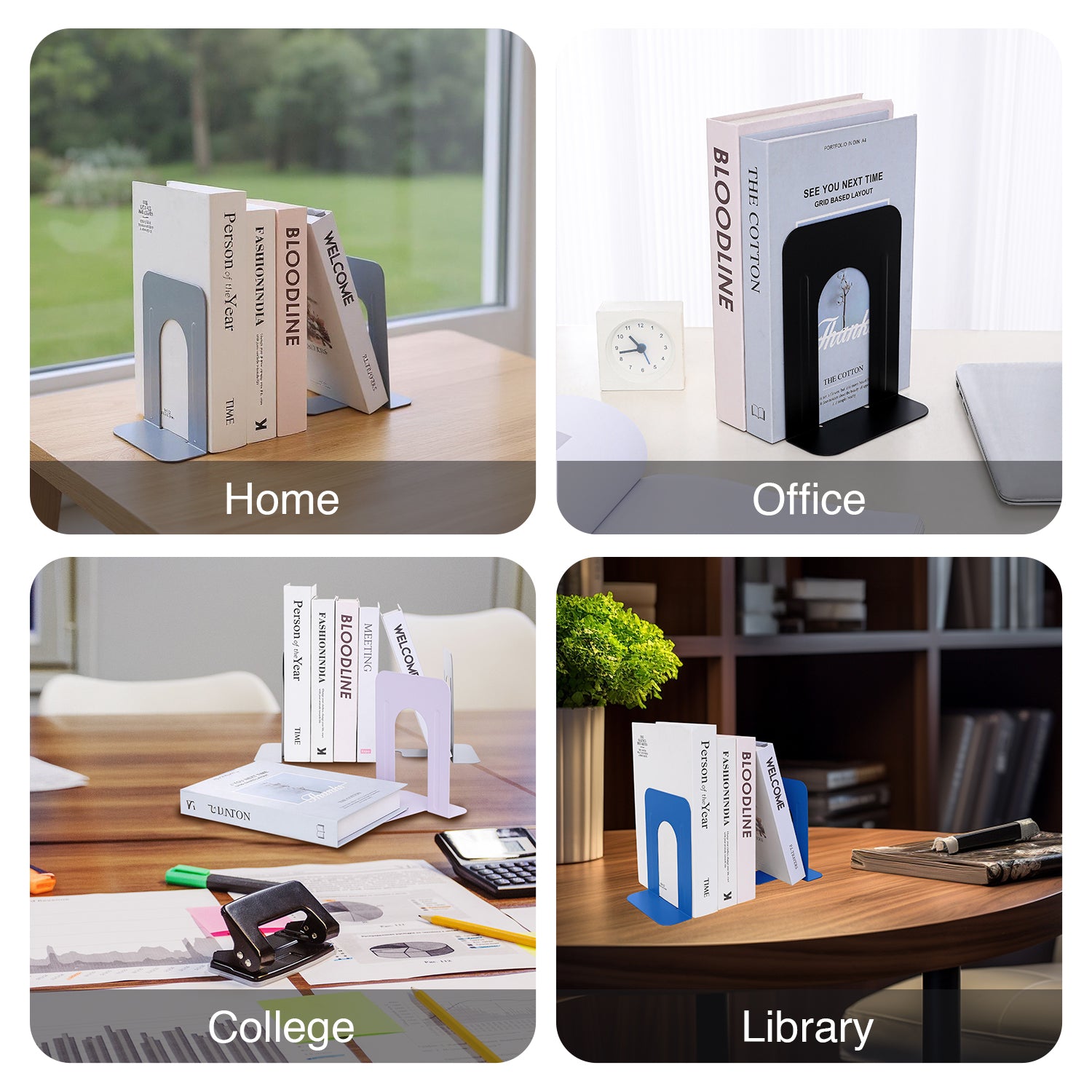 Peblo Metallic Bookends