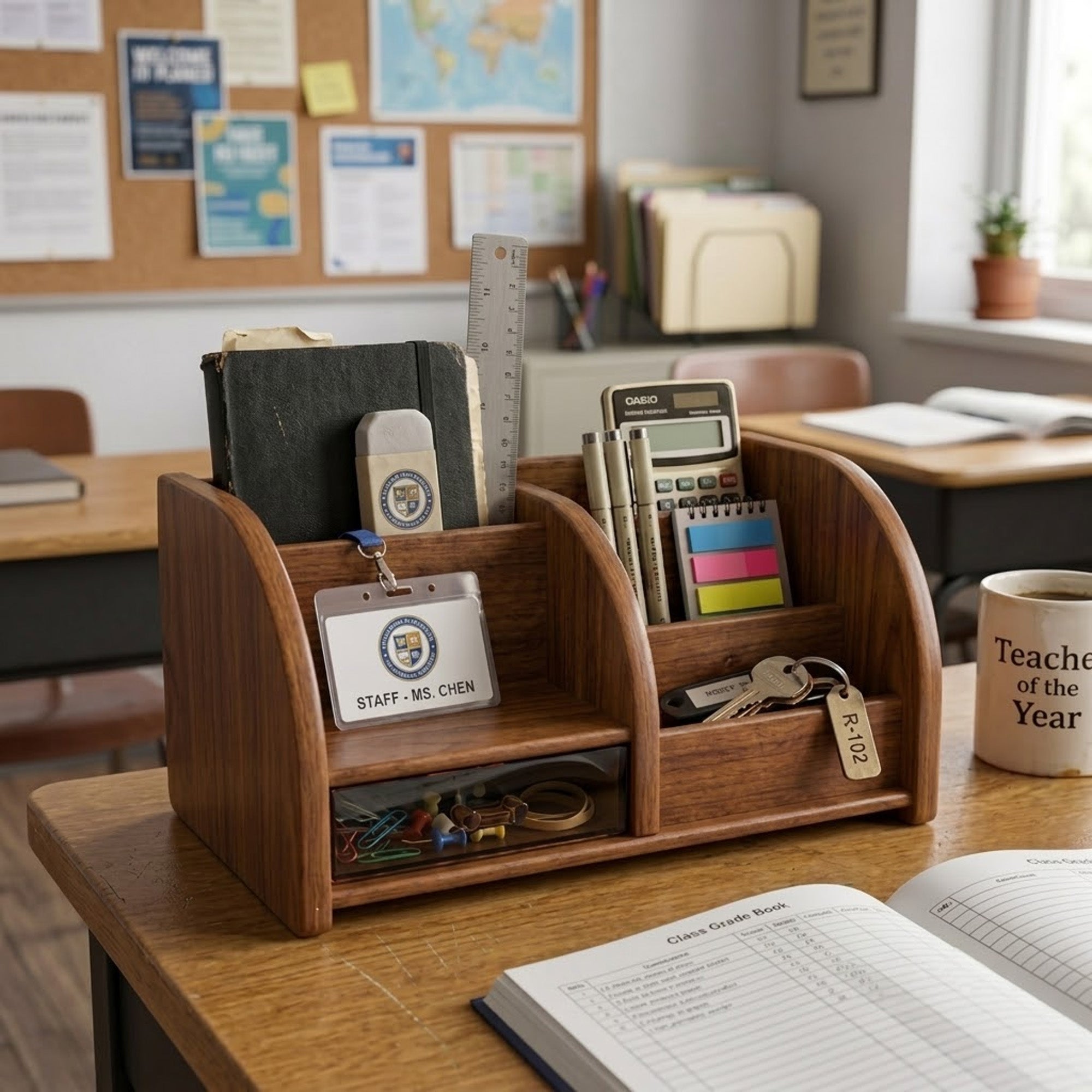 Premium Wooden Pen Stand
