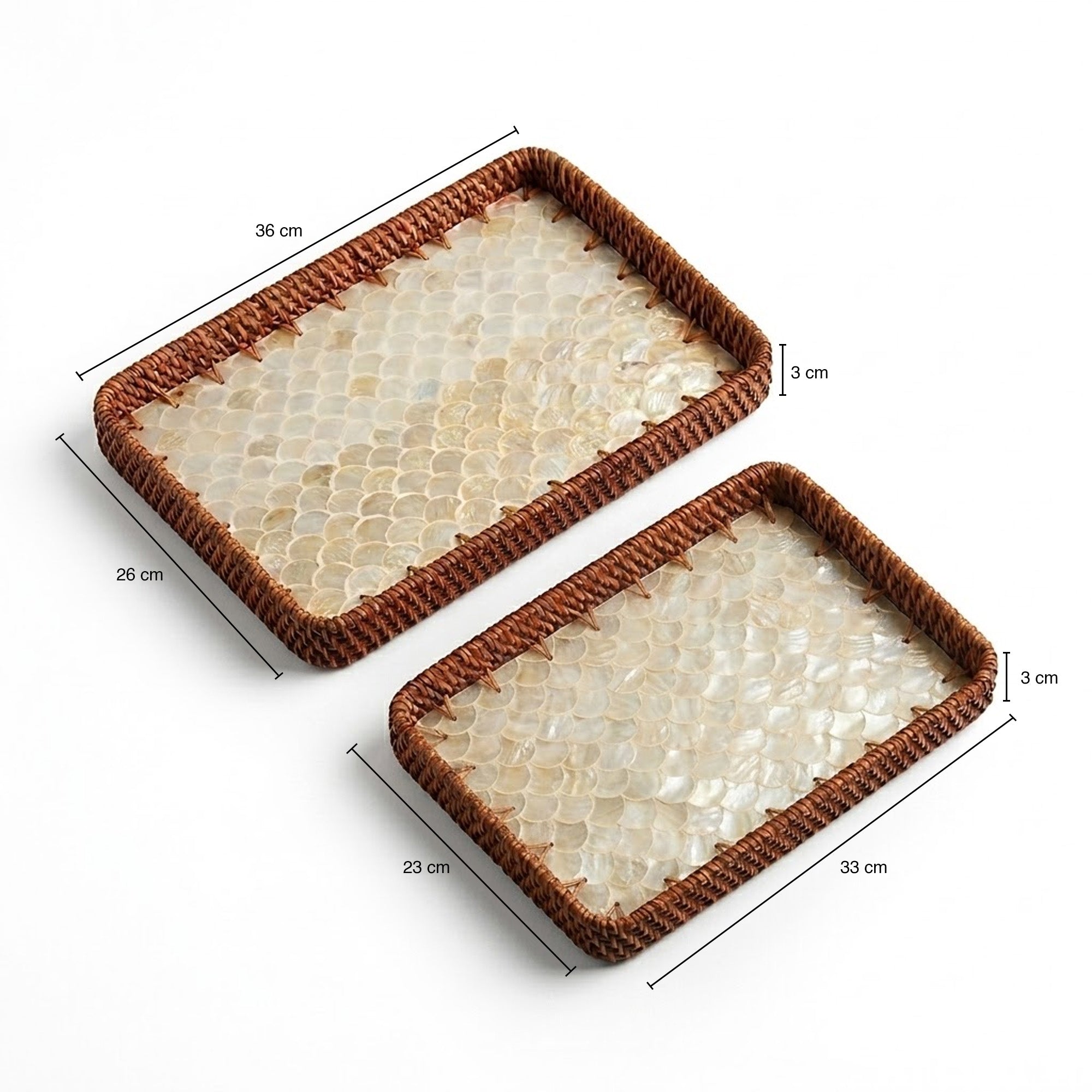 Rattan trays - Duo