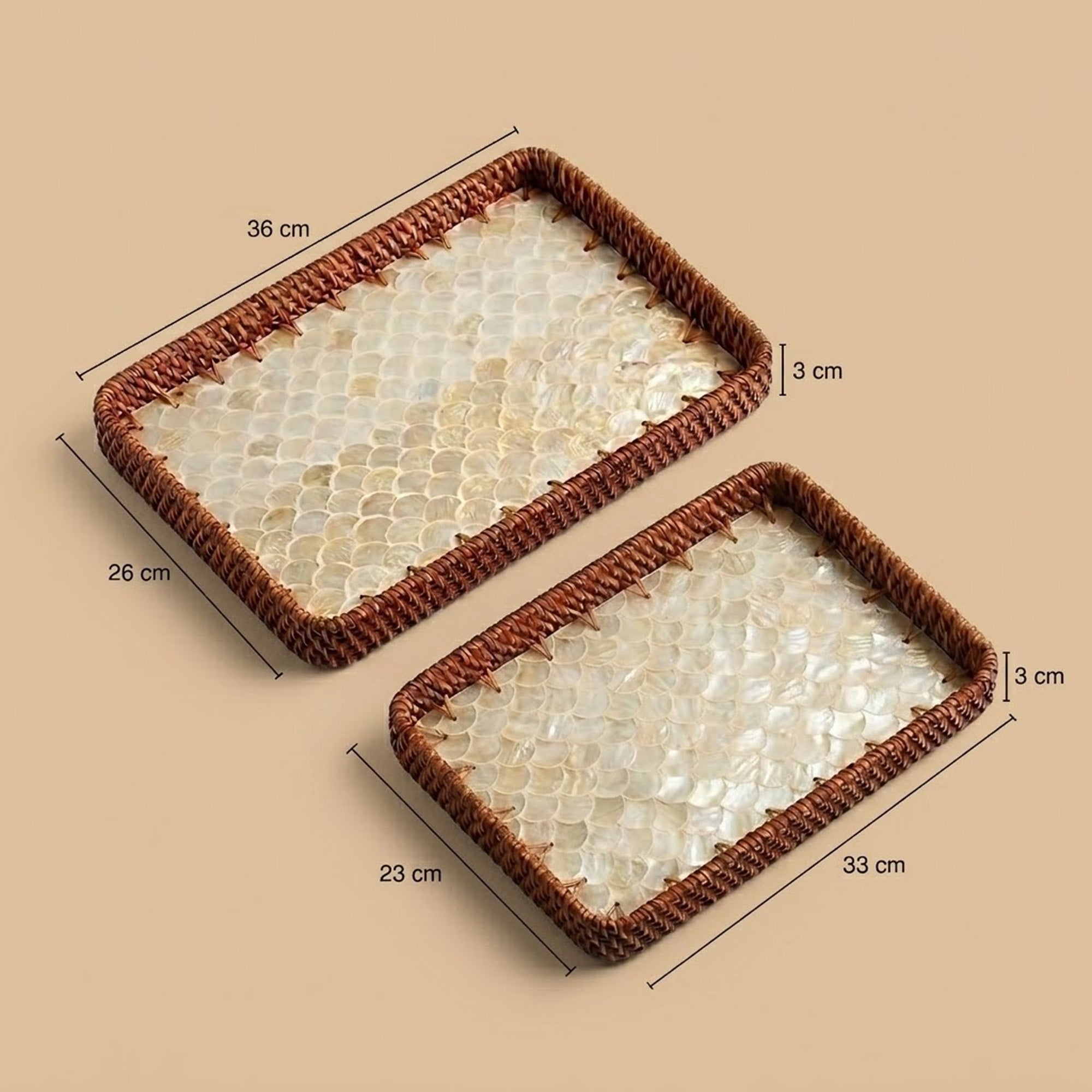 Rattan trays - Shore