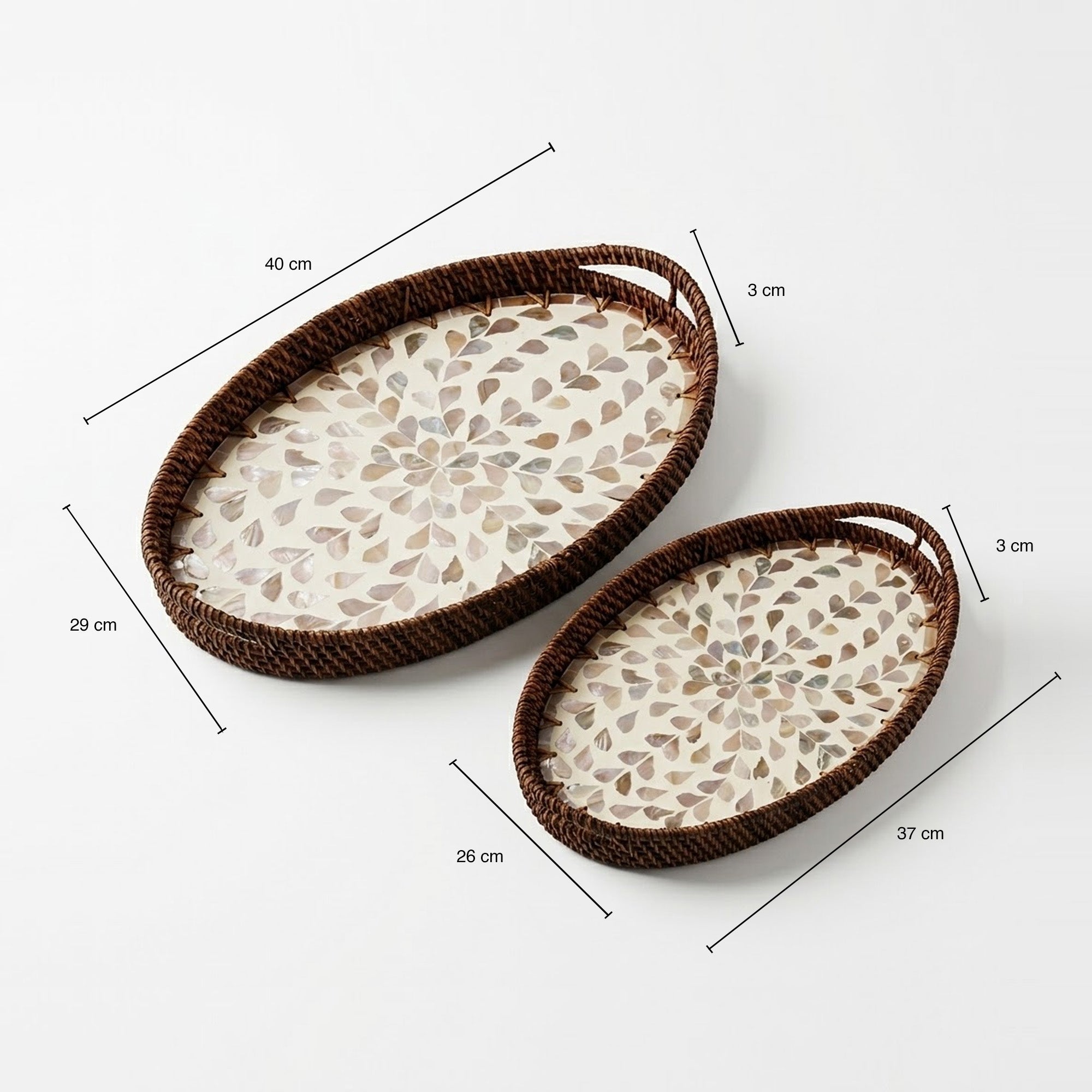 Rattan trays - Oval