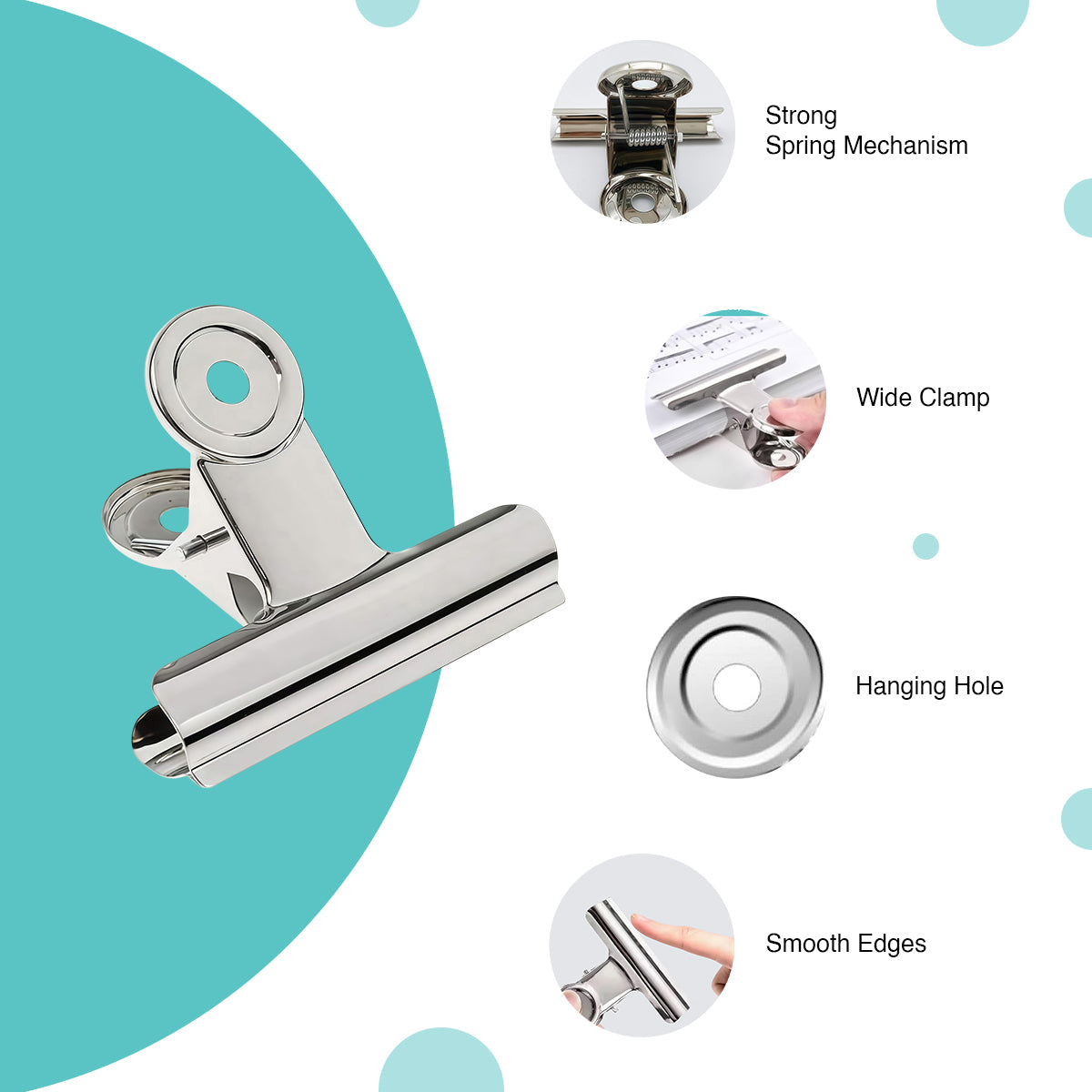 Medium Bulldog Steel Clips