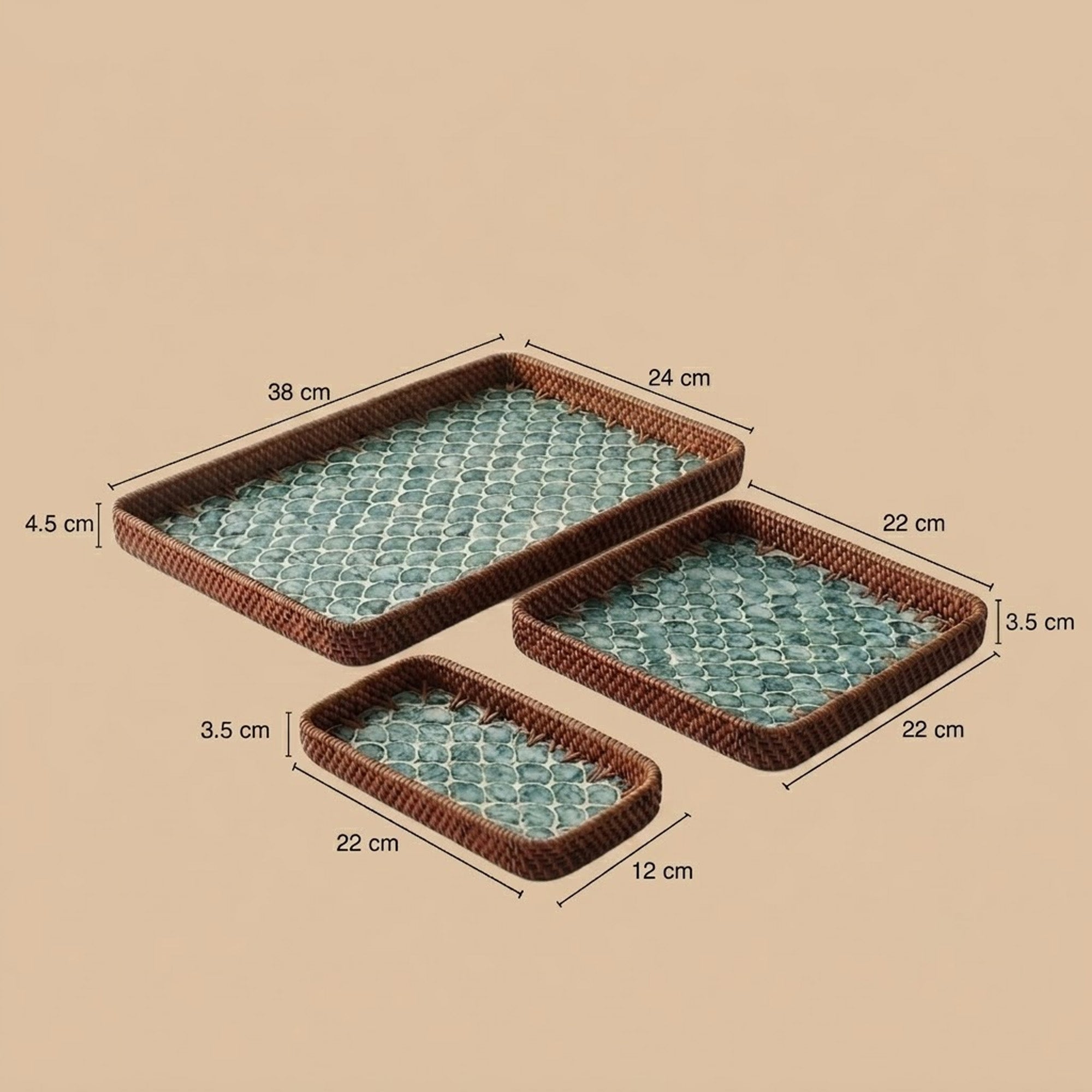 Rattan trays - Tide