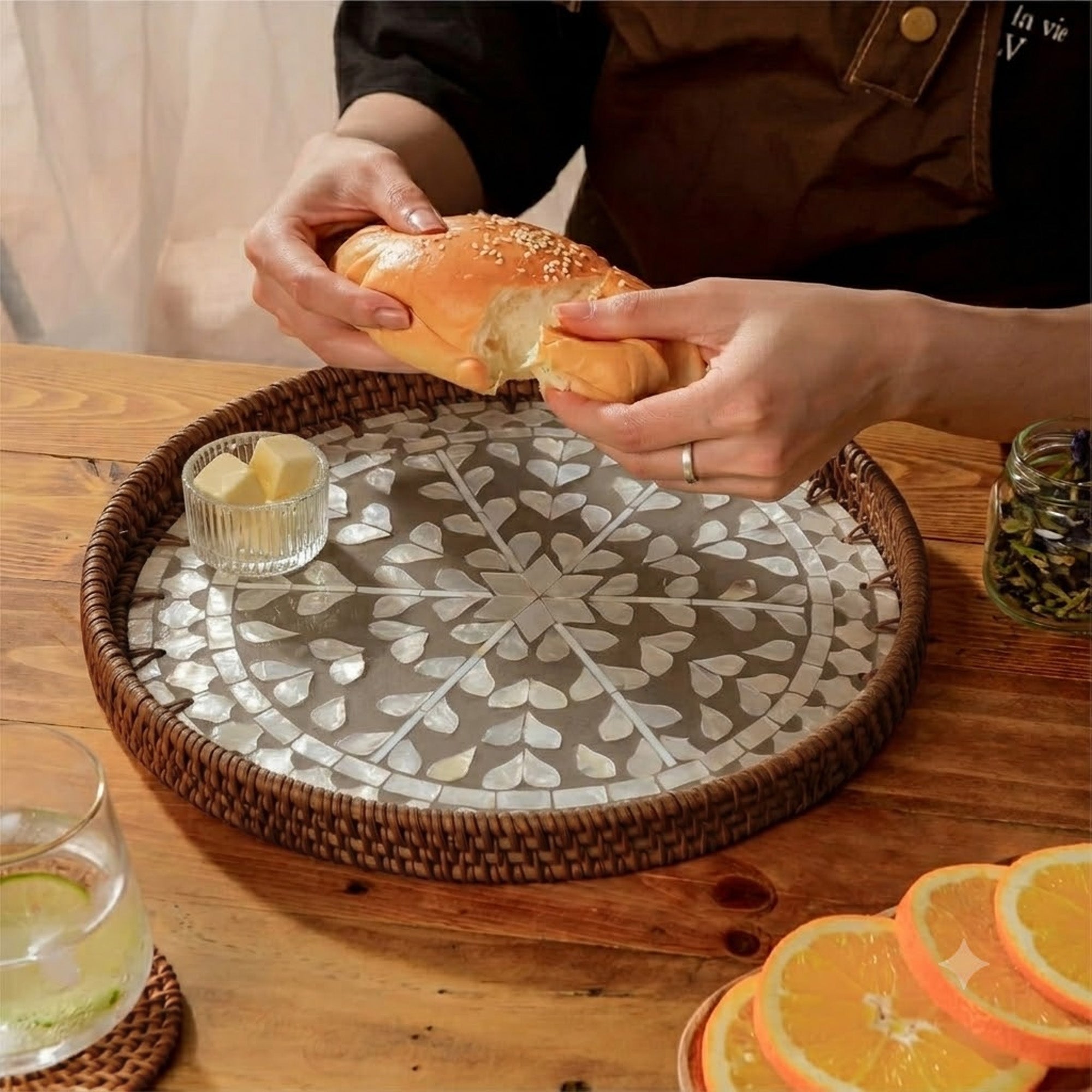 Rattan trays - Round