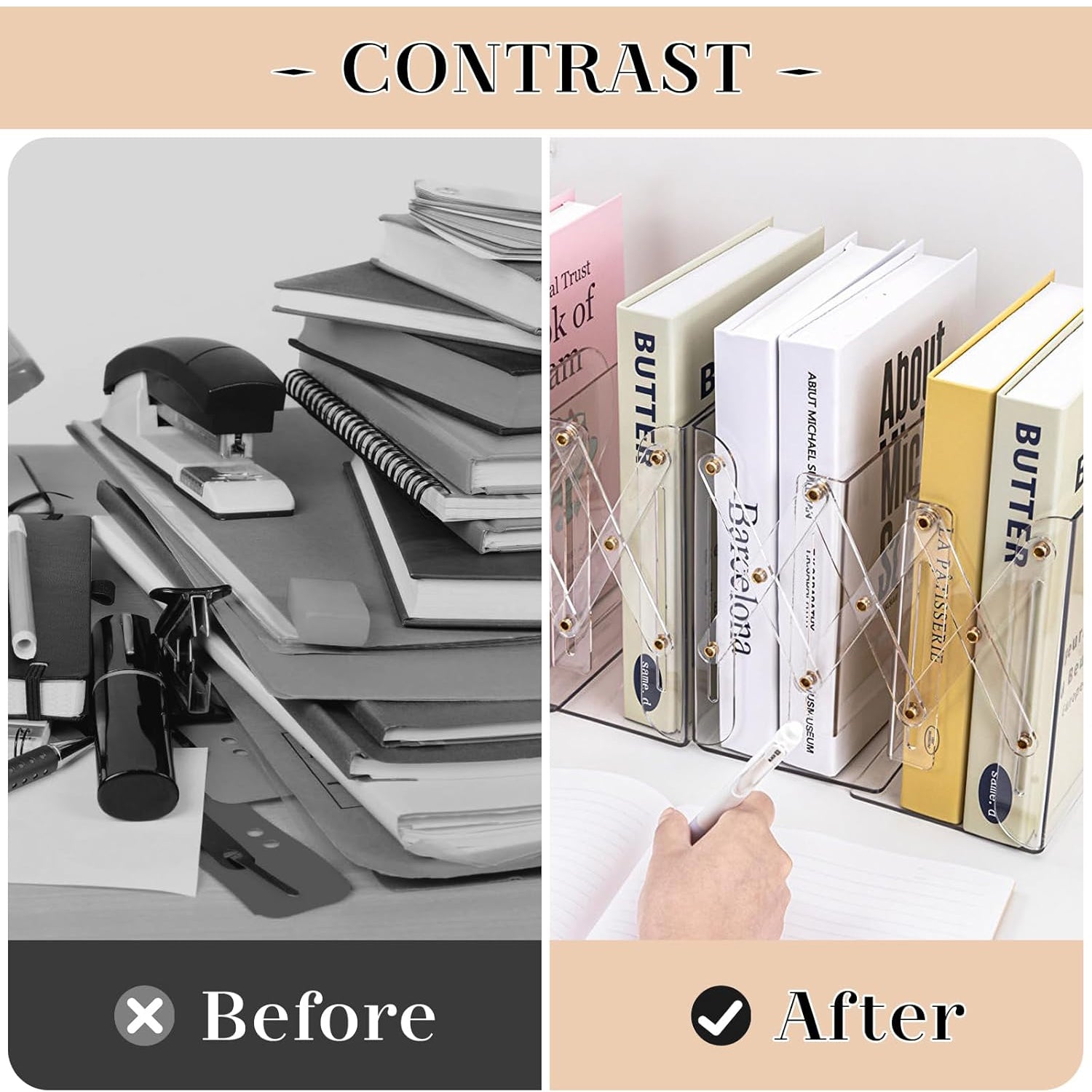 Expandable Bookend - Clear