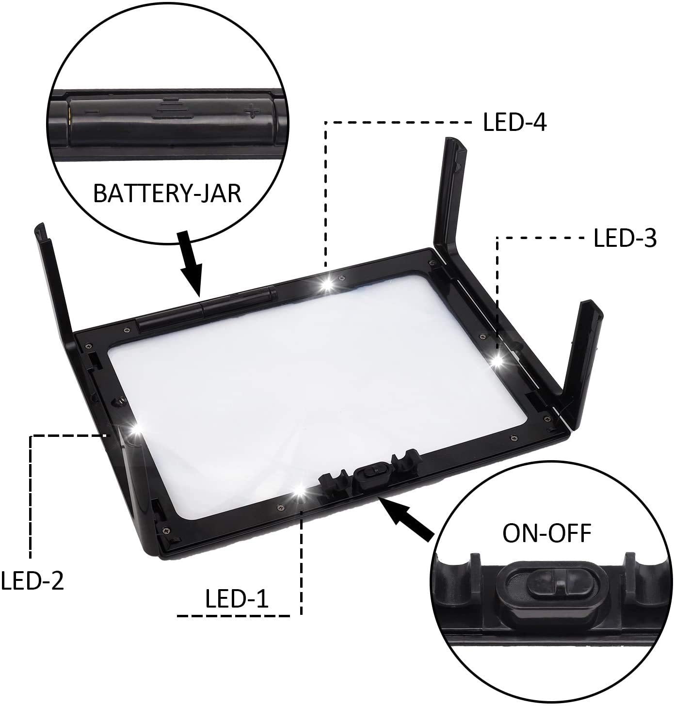 4-LED Handsfree Magnifier