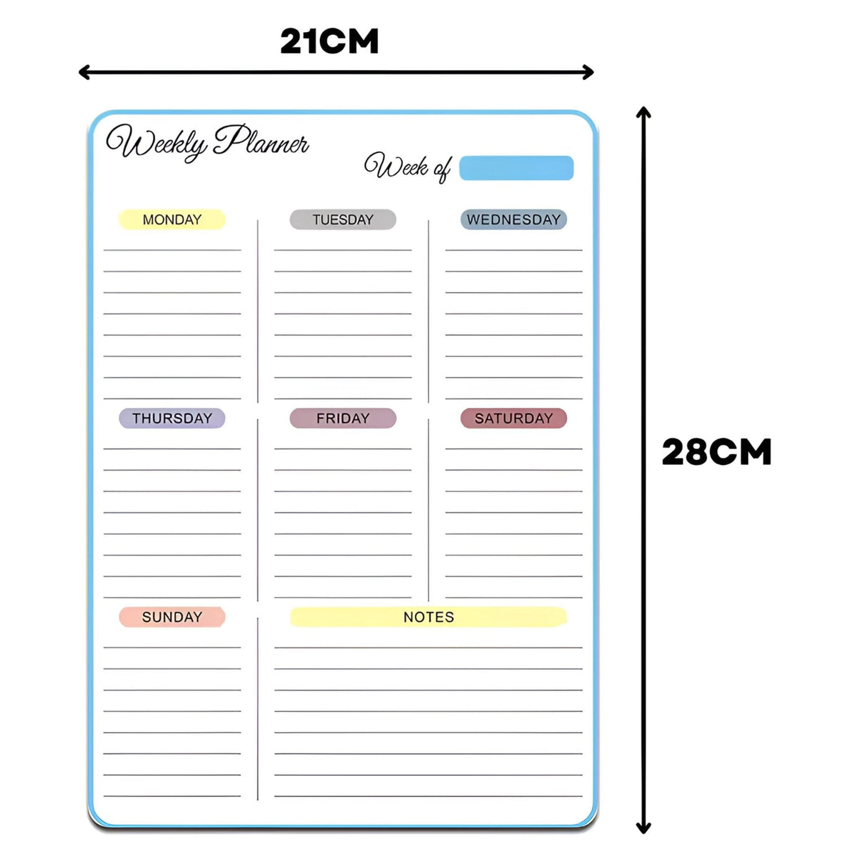 Magnetic Weekly Planner - A4 - oddpod