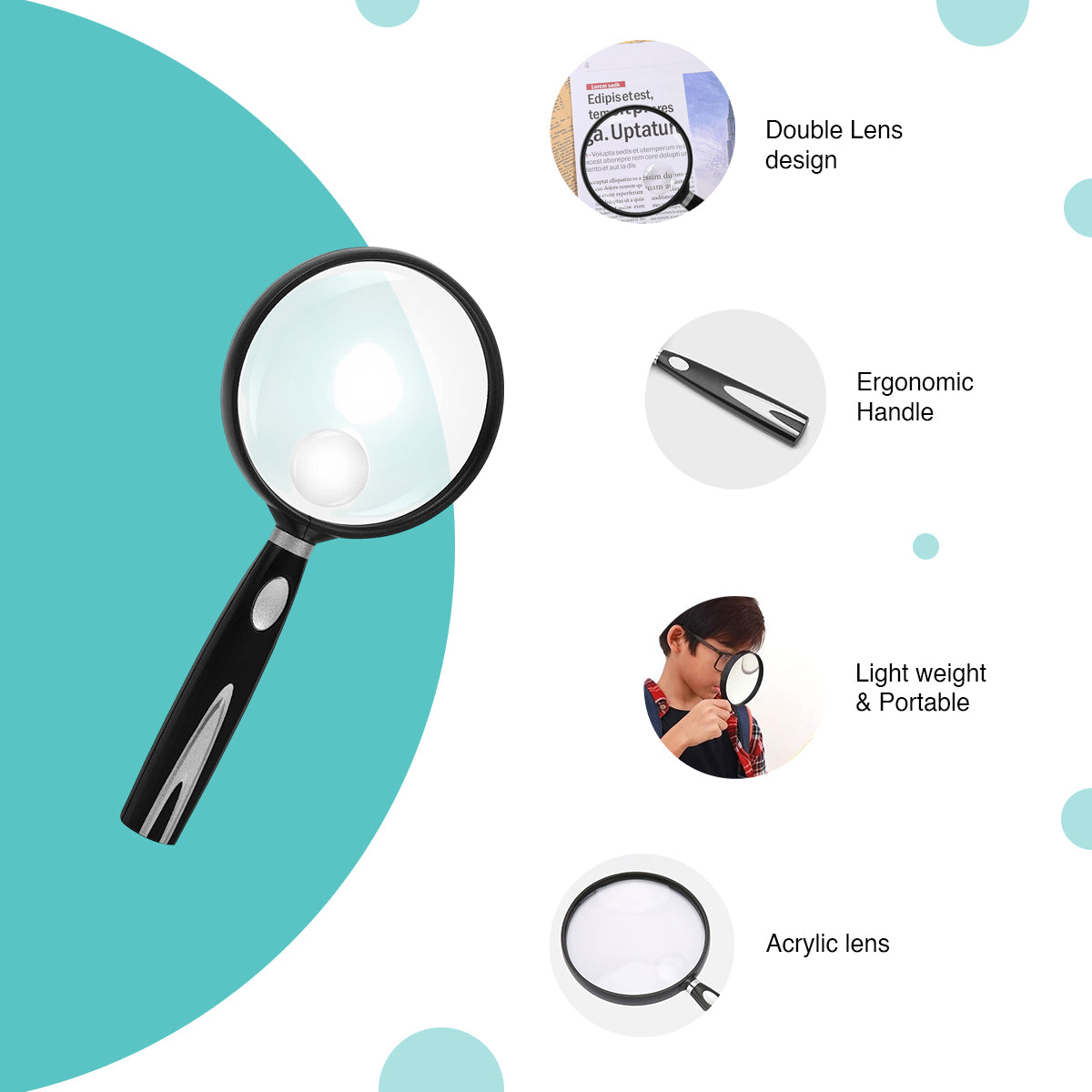 5D 3x/5x Handheld Magnifier